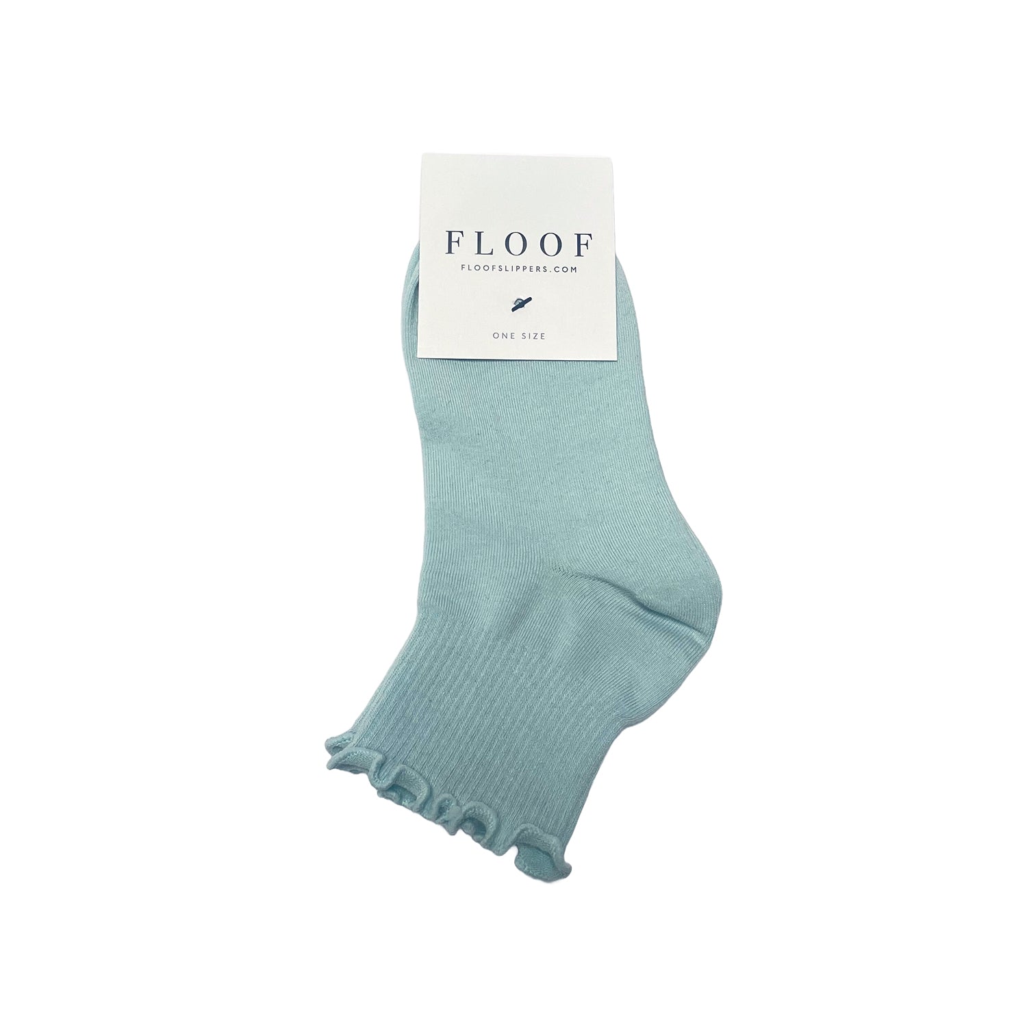 FLOOF Women's For The Frill 2.0 Light Blue Socks - Comfortable & Stylish Crew Socks for Casual Wear, Workout & Everyday Fashion