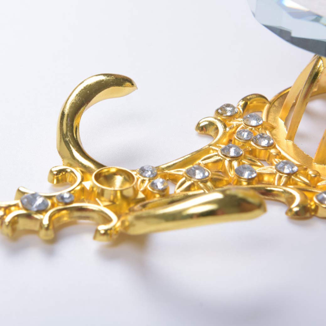Luxury European Curtain Holdback Hooks - 1 Pair Rhinestone Flower Window Drapery Wall Hooks for Curtain Tieback - Elegant Home Decor for Living Room, Bedroom & Dining Room