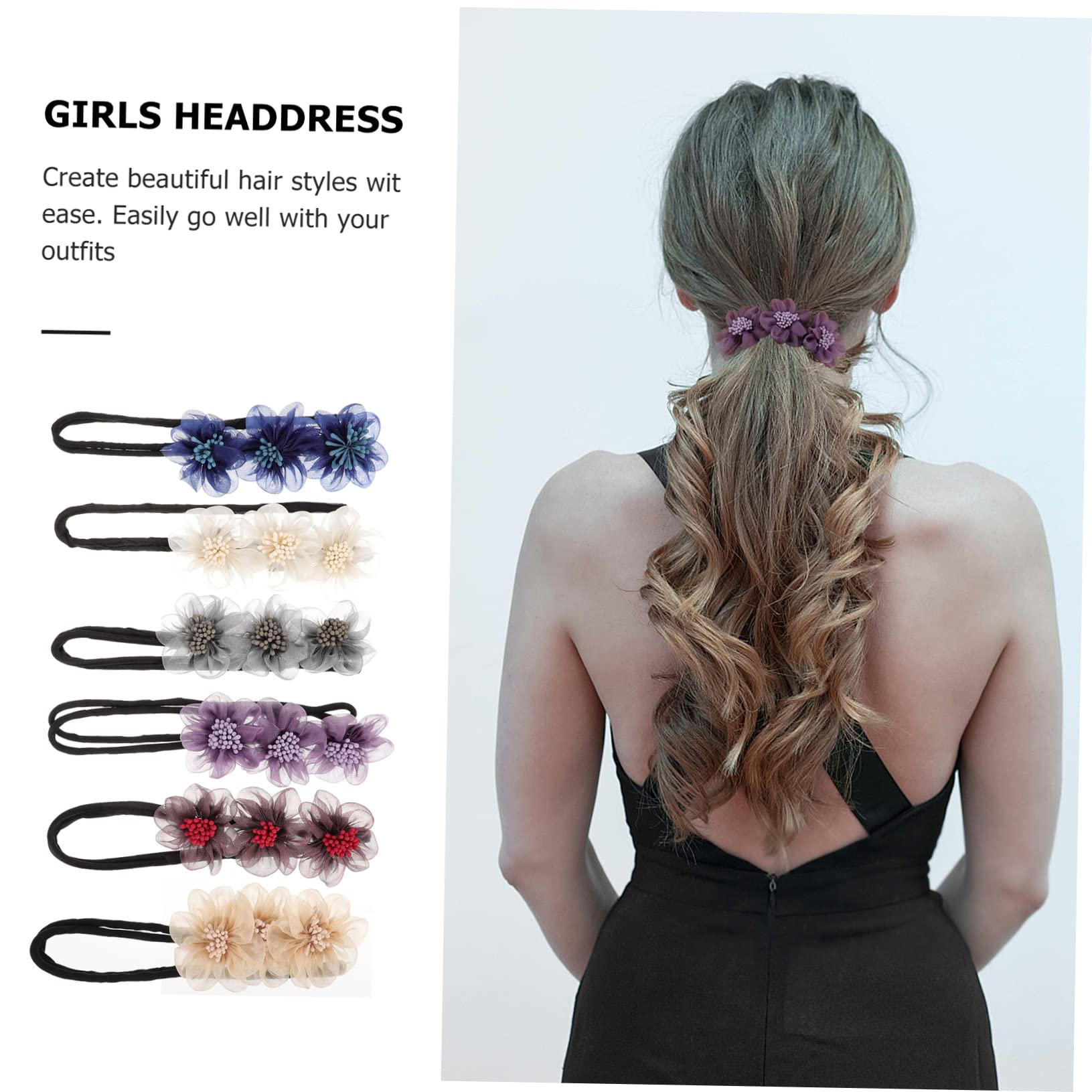 FOMIYES 6-Piece Hair Bun Maker Set - Donut Bun Maker with Flower Decor, Hair Accessories for Girls & Boys, Durable & Break-Resistant - Perfect for School, Parties & Everyday Styling