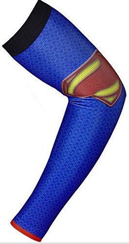 Superman Baseball & Football Compression Arm Sleeves - Sports Performance Arm Sleeves for Men & Women - Perfect for Training, Running, Basketball & Outdoor Activities