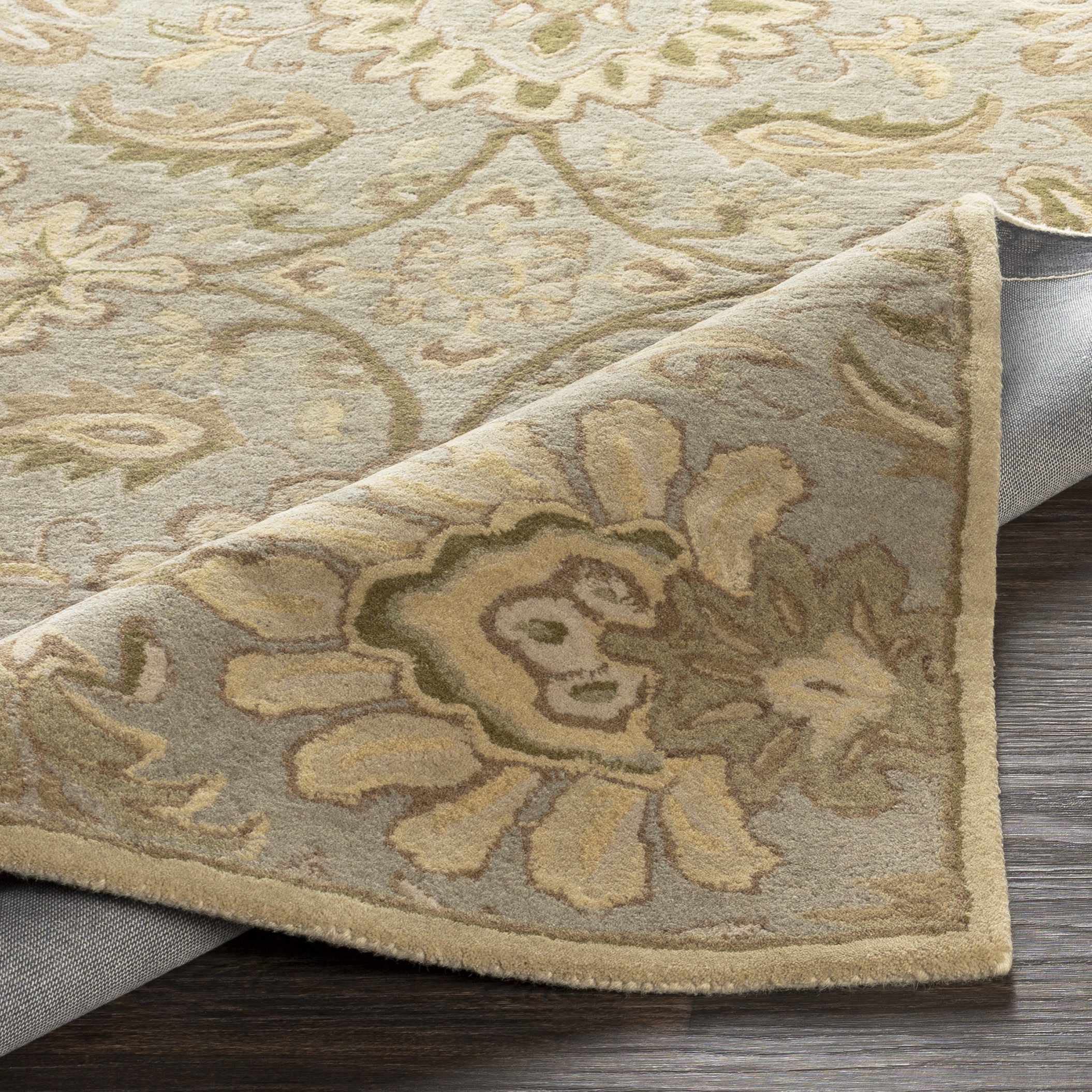 Kohler Wool Area Rug 5' x 8' - Traditional Ivory Gray Brown Handmade Living Room Bedroom Rug - Soft Durable Floor Carpet for Home Decor, Cozy Housewarming Gift