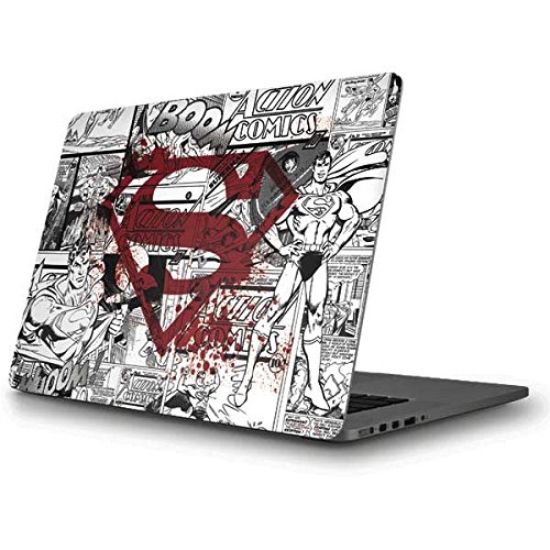Officially Licensed Warner Bros Superman Comic Logo Laptop Skin for MacBook Pro 15.4-inch | Red Design Decal | Protective Cover for Work & Travel