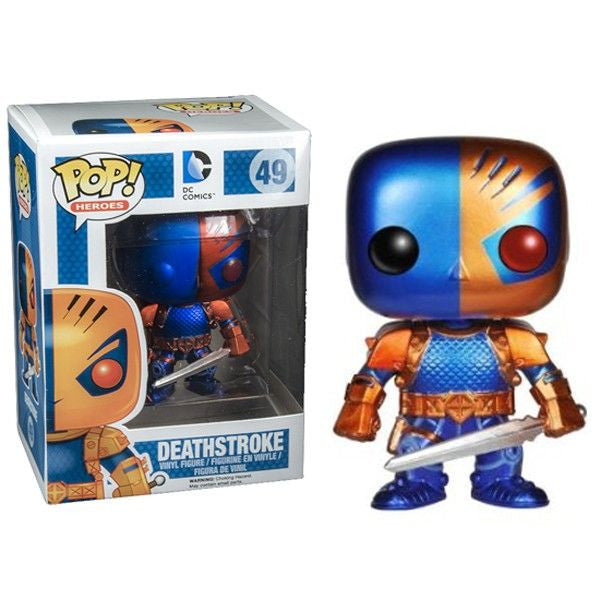 DC Universe Pop! Vinyl Figure - Metallic Deathstroke Collectible [49] - Perfect for Comic Book Fans & Action Figure Collectors | Great for Display, Gifts & DC Merchandise Collections
