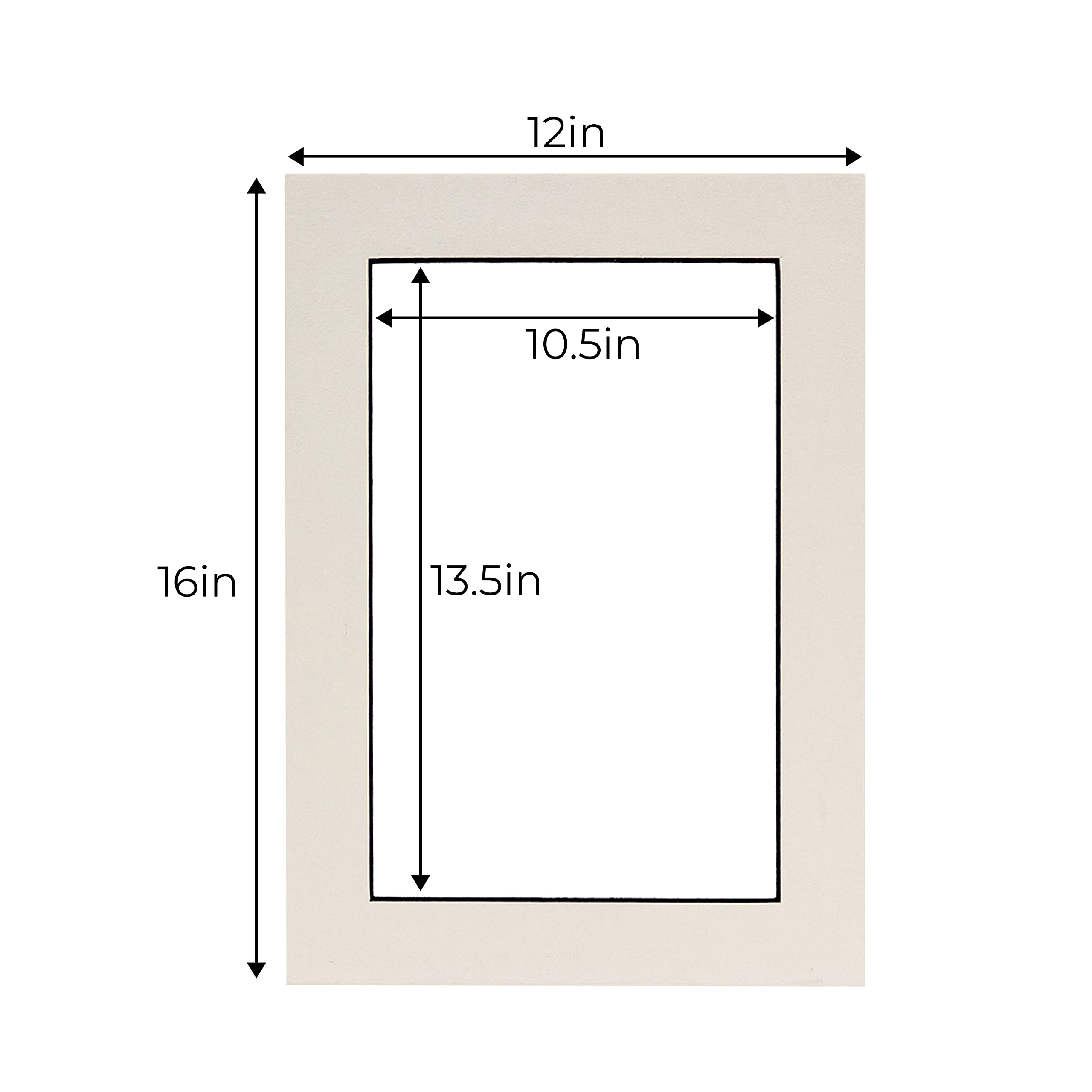 CountryArtHouse Acid-Free White 12x16 Picture Frame Mat with Black Core Bevel Cut - Fits 11x14 Photos & 12x16 Frames - 100-Pack with Protective Bags & Backing Boards - Perfect for Home Decor, Art Displays & Photo Preservation