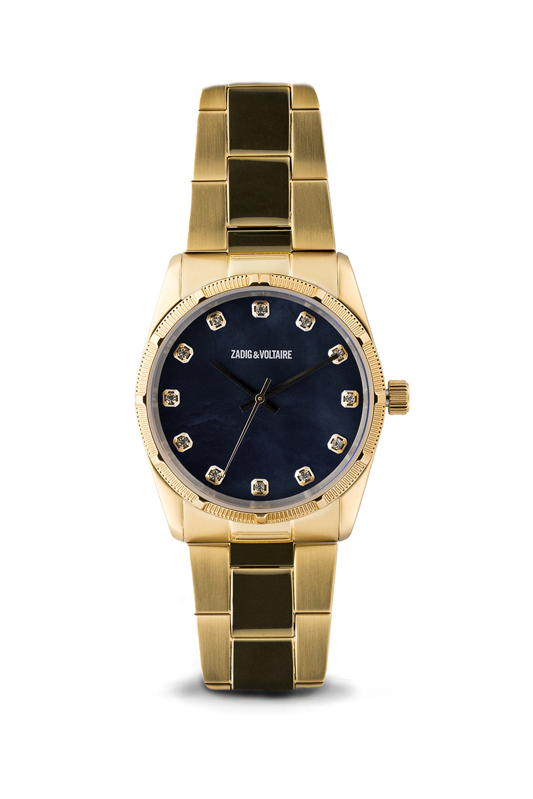 Zadig & Voltaire ZVF221 Black Dial Gold Stainless Steel Bracelet Watch - Unisex Luxury Timepiece for Men & Women | Perfect for Business, Parties & Everyday Wear