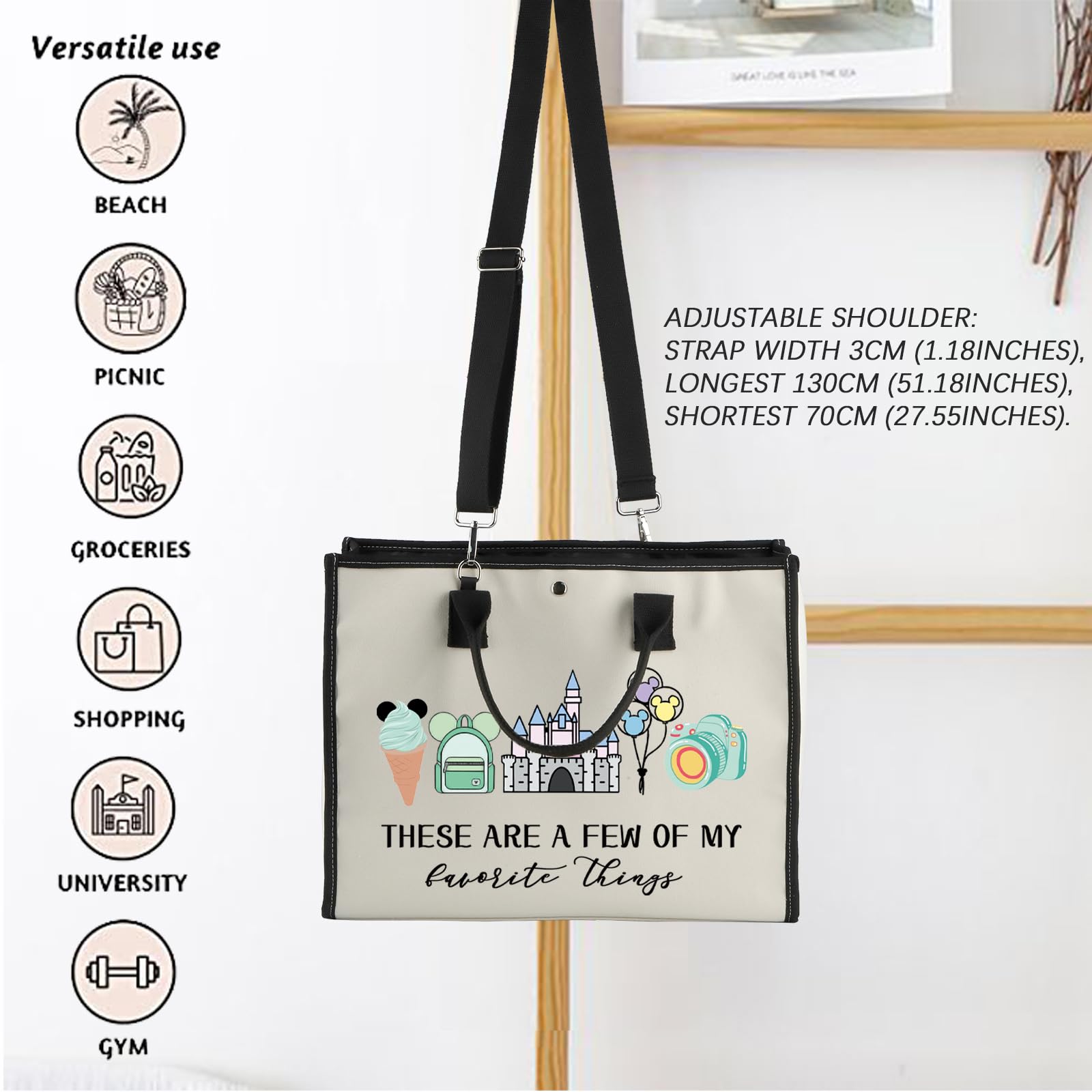 Fairy Tale Inspired Cosmetic Bag - Cute Mouse Design Zipper Pouch for Makeup, Snacks & Travel Essentials | Perfect Gift for Disney Fans, Vacation Trips & Magic Kingdom Lovers | Great for Theme Parks, Beach Days & Girls' Night Out
