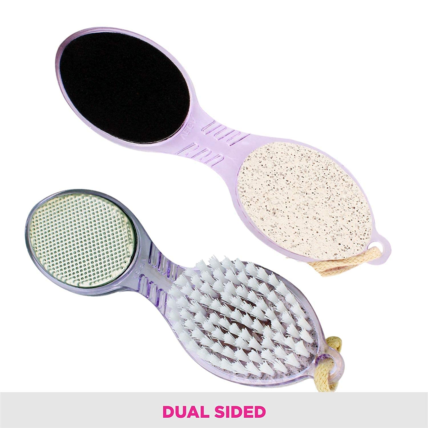 1 Foot Pedicure Brush with Pumice Stone & Scrubber - Callus Remover & Foot File for Soft Smooth Feet - Perfect for At-Home Pedicures & Foot Care Routine