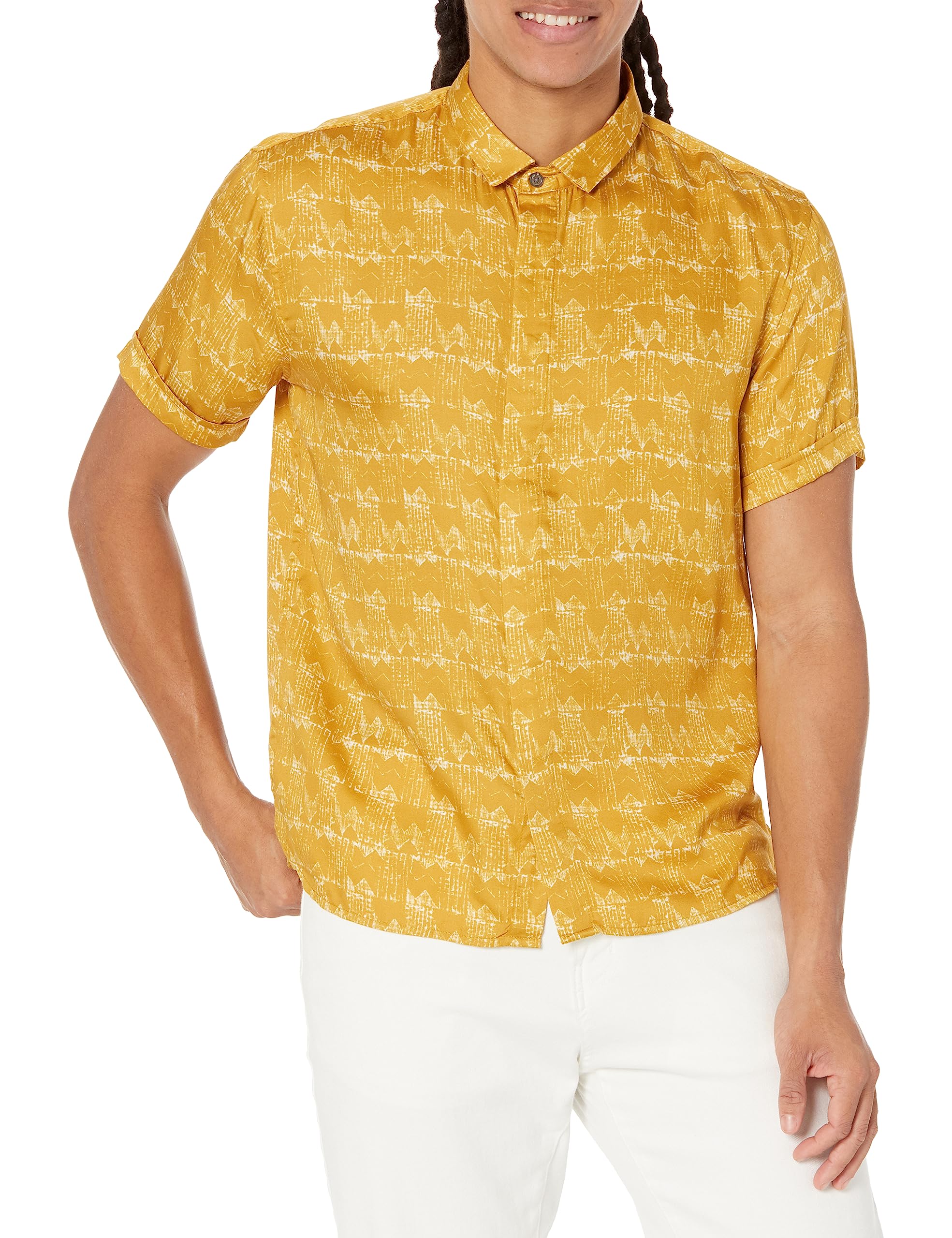 John Varvatos Men's Loren Shirt - Premium Long Sleeve Button Down Dress Shirt for Business & Casual Wear - Perfect for Office, Date Night & Special Occasions