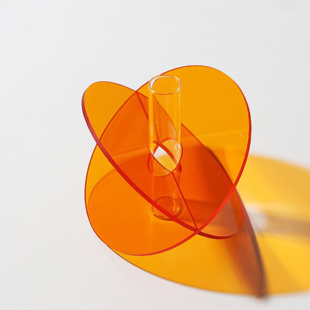 Modern Acrylic Vase - Elegant Home Decor for Living Room, Dining Table & Office | Minimalist Aesthetic Flower Holder
