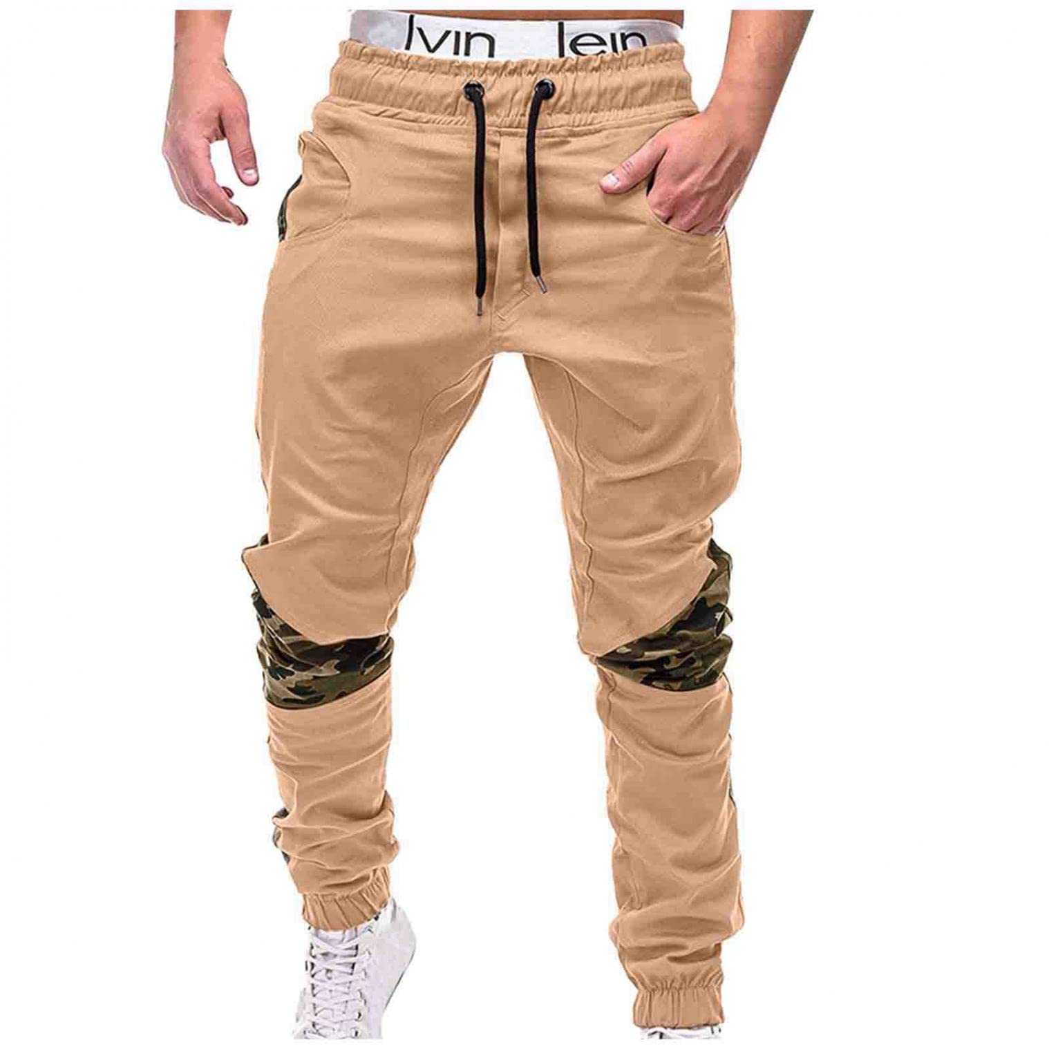 EGmoda Men's Casual Workout Jogger Pants with Drawstring & Cargo Pockets - Lightweight Athletic Trousers for Gym, Running, Hiking & Outdoor Activities