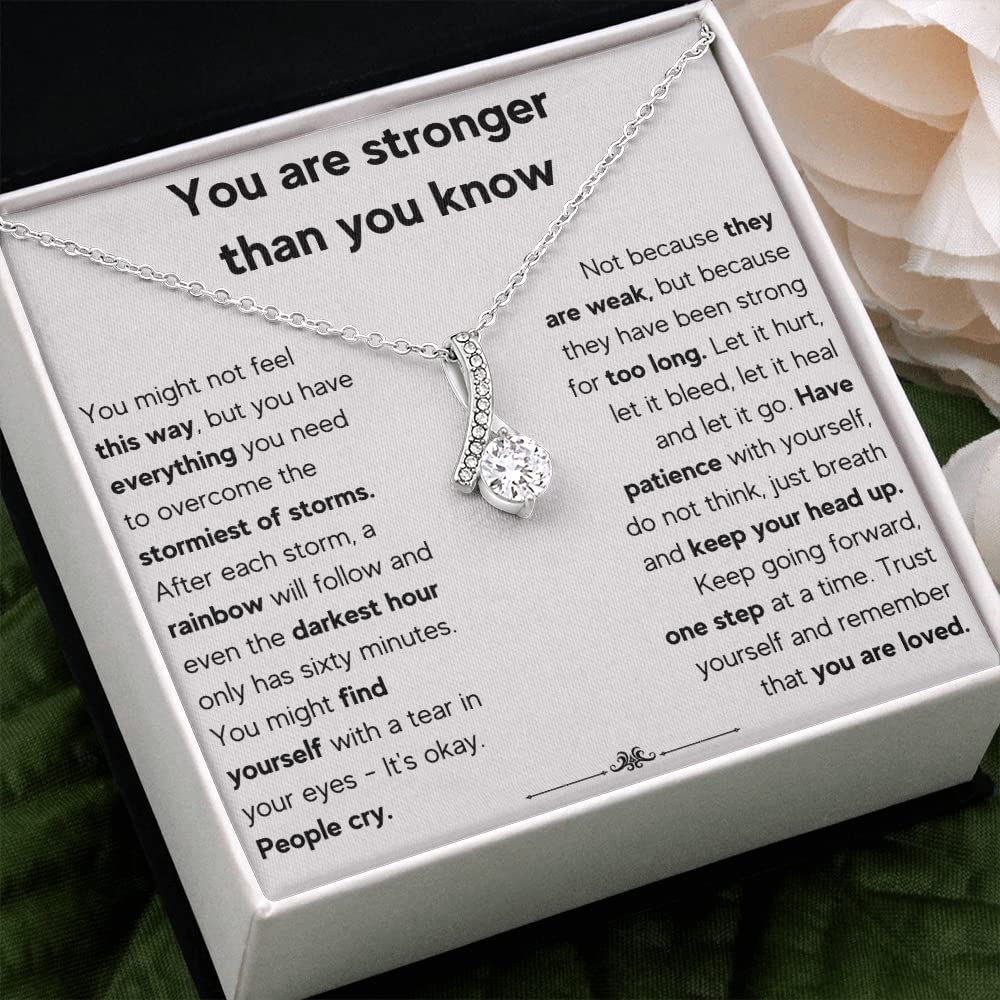 Get Well Soon Gifts for Women - Encouragement & Sympathy Jewelry Set with Inspirational Necklace Pendant, Message Card & Gift Box | Thoughtful Recovery Gift for Hospital, Surgery, Illness or New Beginnings | Stainless Steel Motivational Jewelry