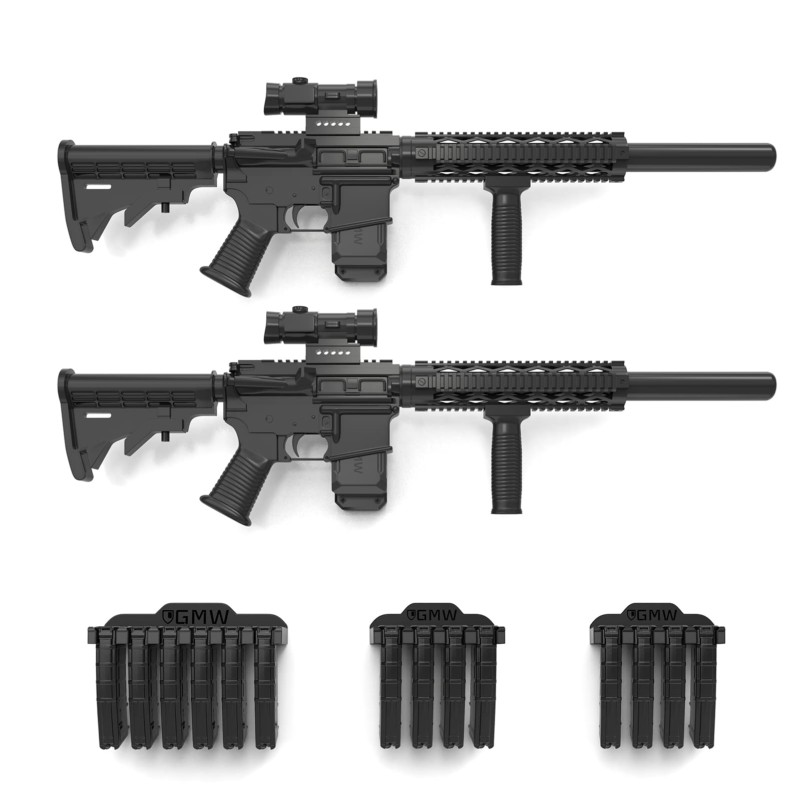 GMW PMAG Magazine Holder - AR Magnetic Mag Holder & Wall Mount for Gun Safe - Secure AR Mag Storage & Accessories for Home Defense & Range Training