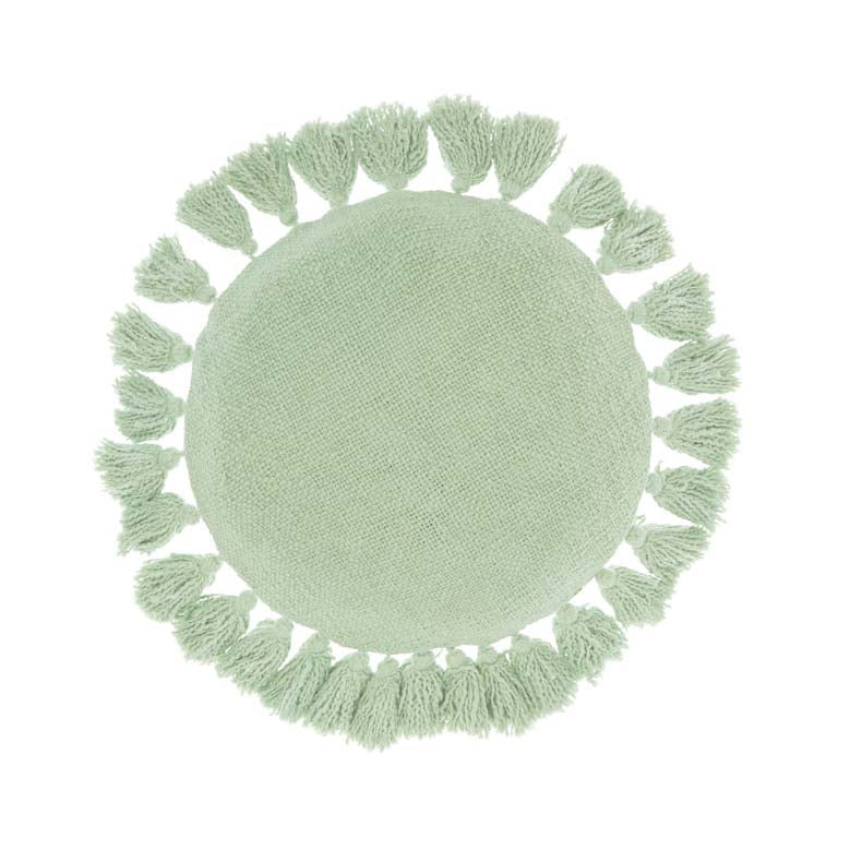 Florida Basil Round Filled Cushion - Soft and Comfortable Throw Pillow for Sofa, Bed, Chair - Perfect for Living Room, Bedroom Decor and Cozy Home Accents