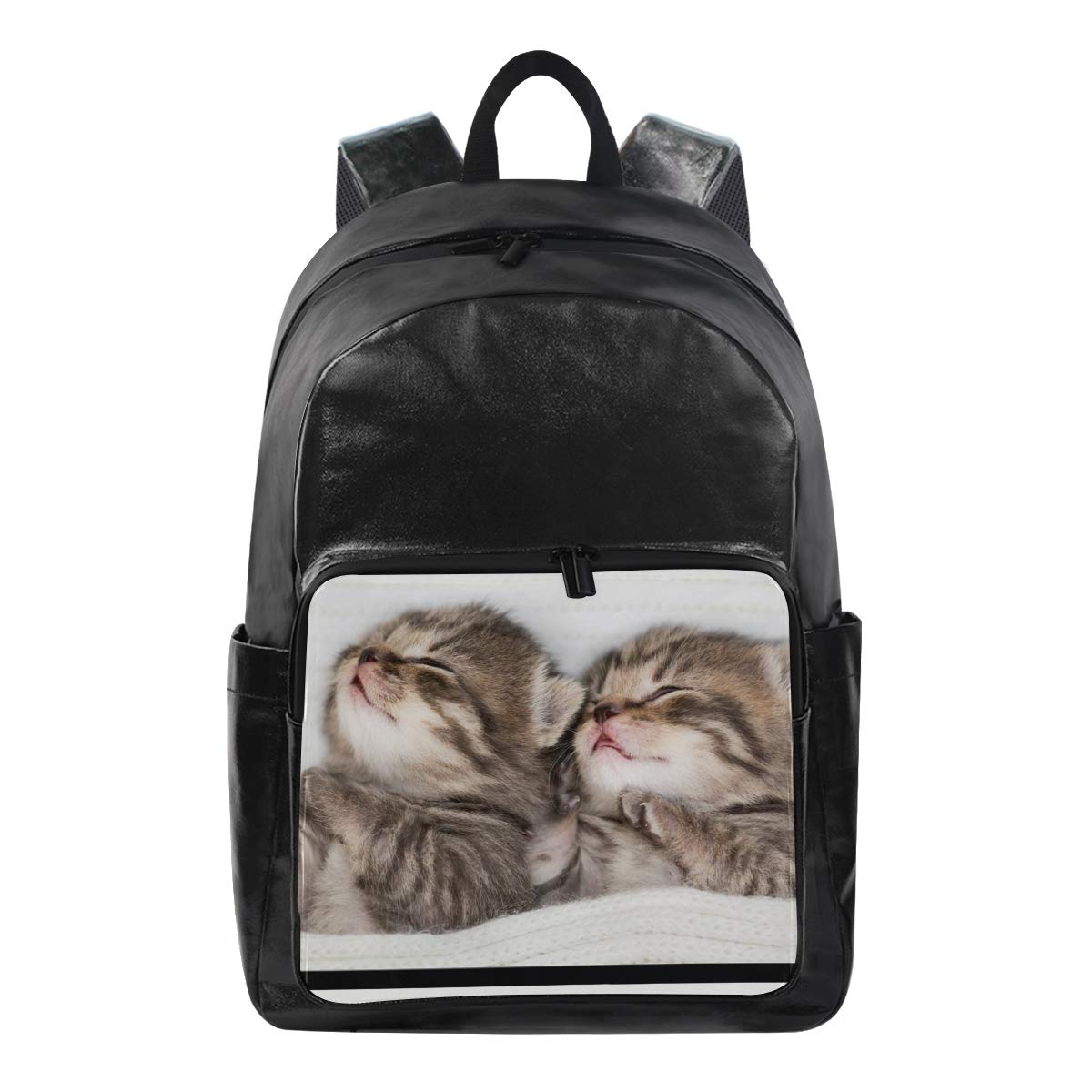 ALAZA Cute Cat Sleeping Kitten Print Large Water Resistant Canvas Backpack - Laptop Bag with Multiple Pockets for Men & Women - Perfect for School, College, Travel & Daily Commute