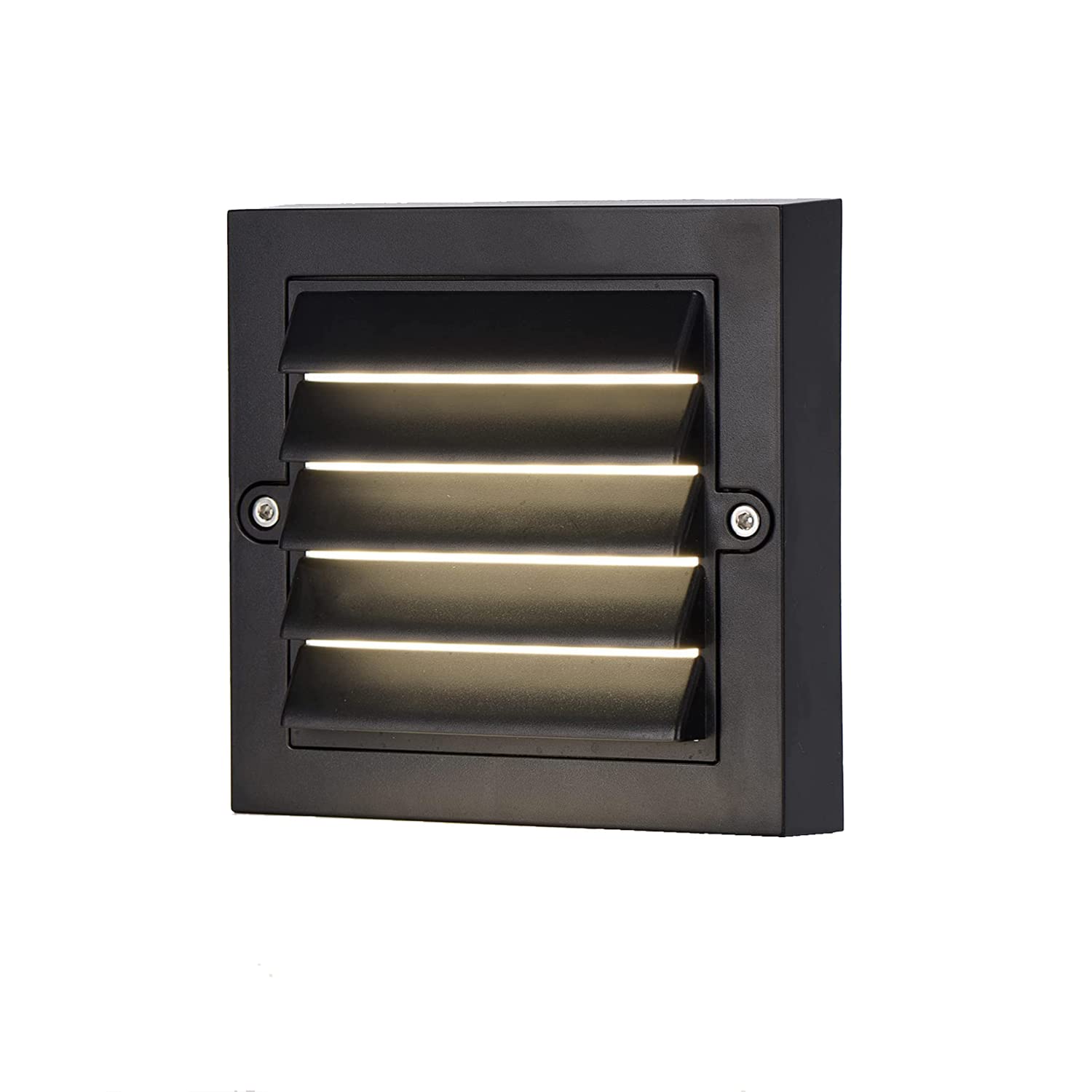 ZONK 120V Hardwired Outdoor Step Lights - Waterproof LED Deck Stair Lighting Fixture for House, Patio & Stairway - 4000K Neutral White Light with Black Plastic Finish - Perfect for Outdoor Steps, Pathways & Garden Lighting