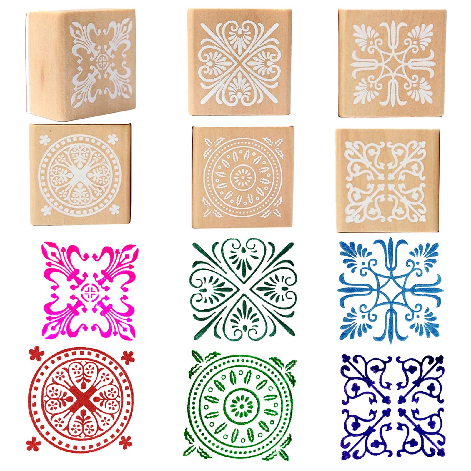 Floral Wood Rubber Stamps for Card Making & Scrapbooking - DIY Crafts & Stationery