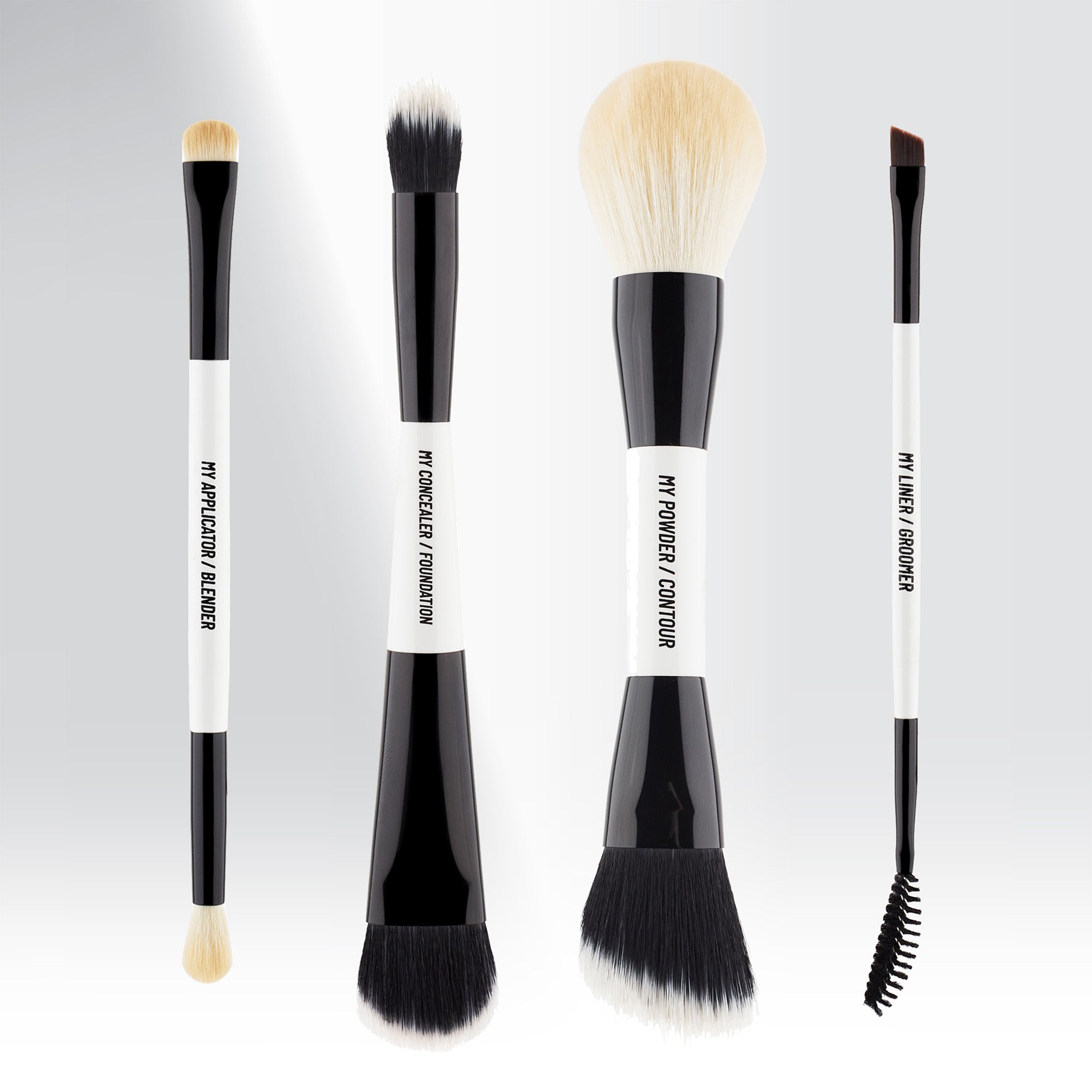 MyKitCo To Go! Brush Set: Dual Edition - Professional Makeup Brush Kit for Travel & On-The-Go Touch Ups - Perfect for Makeup Artists & Beauty Enthusiasts