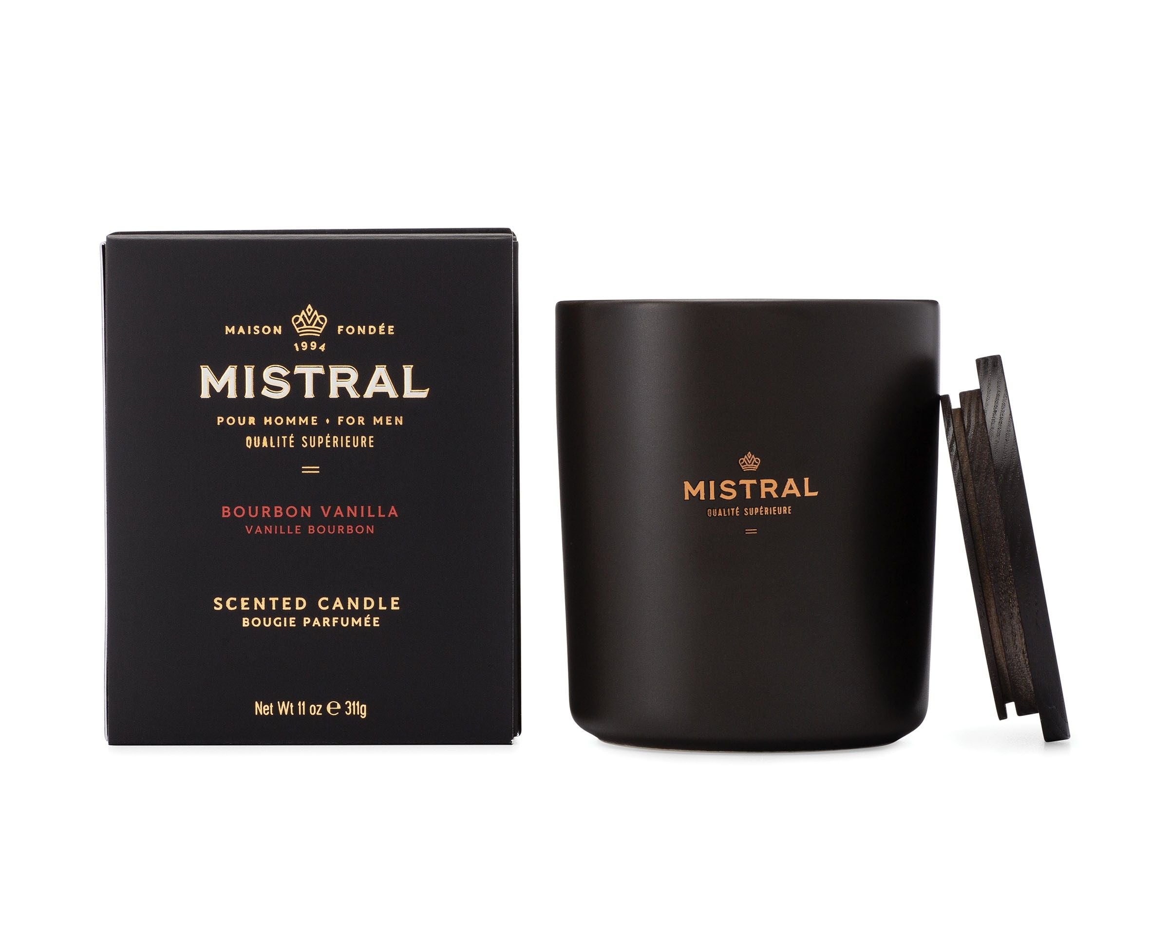 Premium Mistral Bourbon Vanilla Scented Candle - Handmade Soy Wax Candle for Home, Relaxation & Romantic Ambiance - Perfect for Bedroom, Bath & Gift Giving