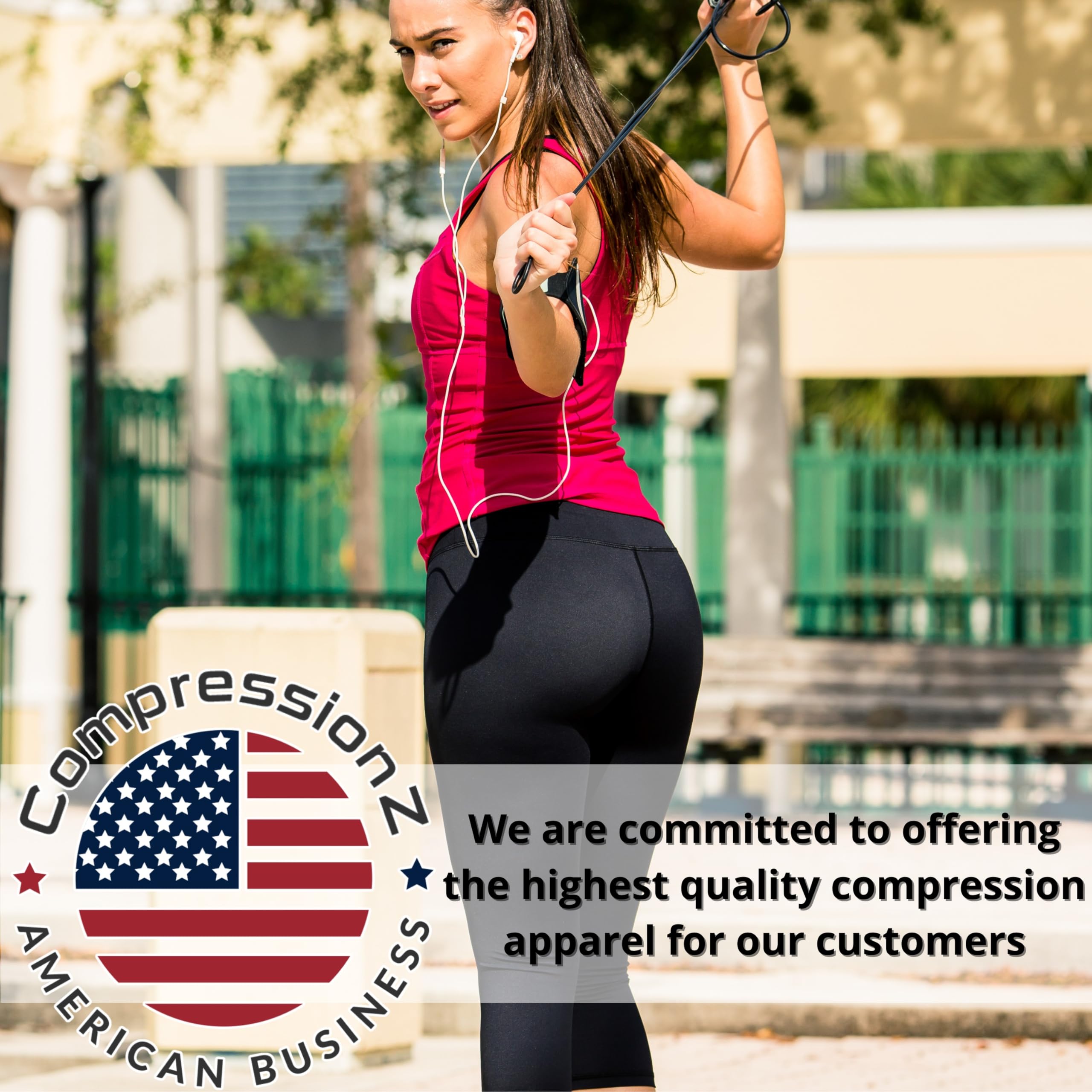 CompressionZ High Waisted Capri Leggings for Women - Tummy Control Workout Yoga Pants - Perfect for Gym, Running & Lounge Wear