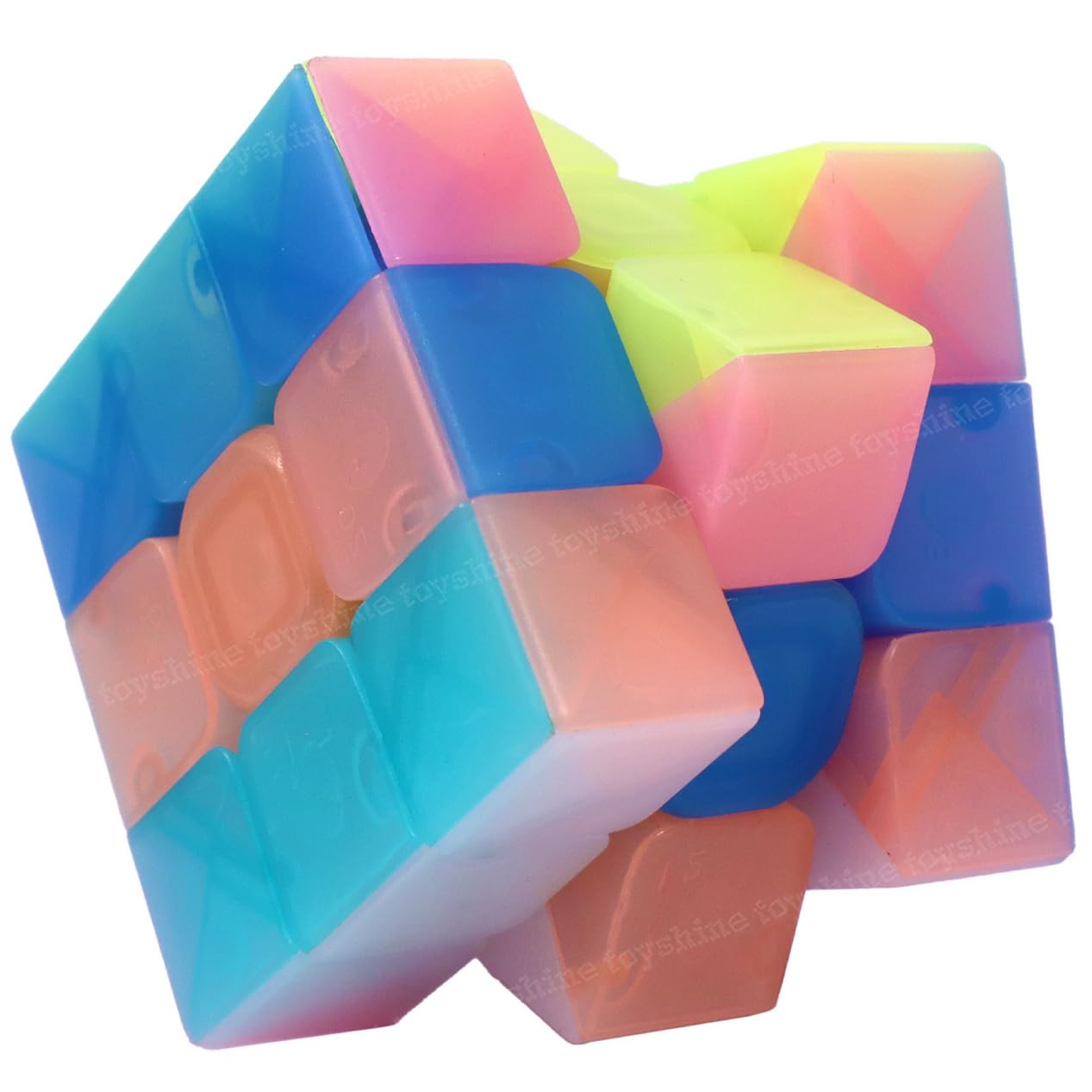 Toyshine Qiyi 3x3 Jelly Speed Cube - Stickerless Magic Puzzle Cube for Kids & Adults - Brain Teaser Toy Gift for Stress Relief & Mental Exercise - Perfect for Office, Classroom, and Family Game Night