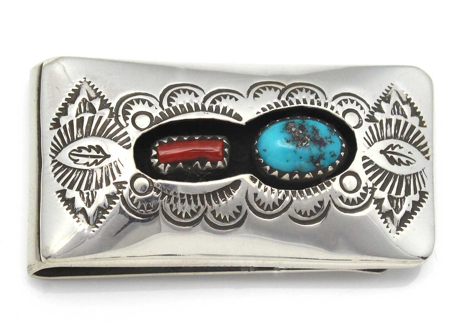 Handmade Turquoise & Coral Money Clip by Skeets - Perfect for Gifts, Wallets & Cash Organization | Stylish Accessory for Men & Women