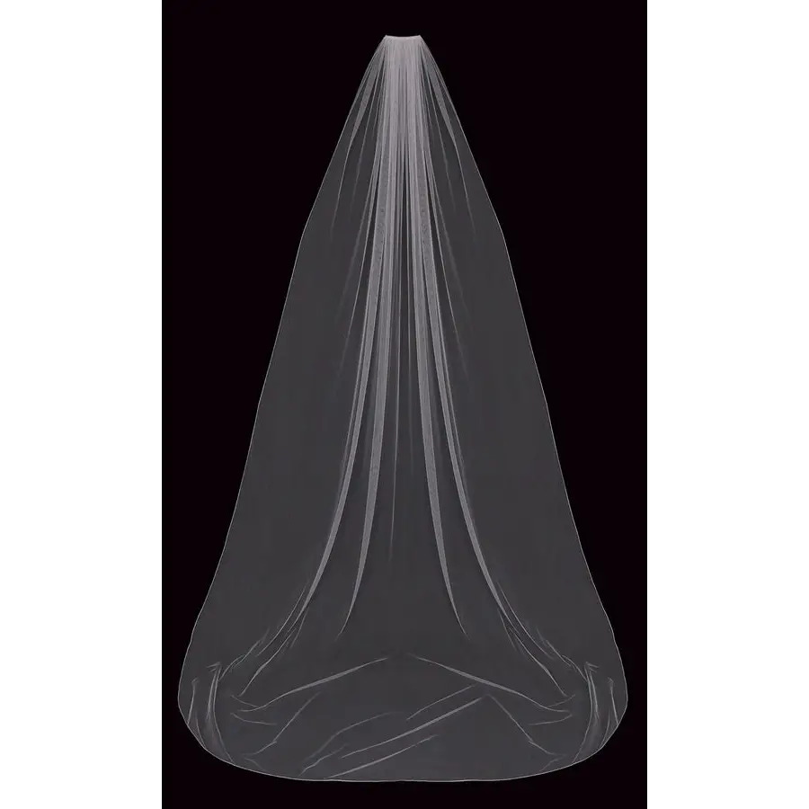 Elegant Cathedral Bridal Veil V2292C - Long Lace Wedding Veil for Bride, Perfect for Church Ceremony & Formal Weddings