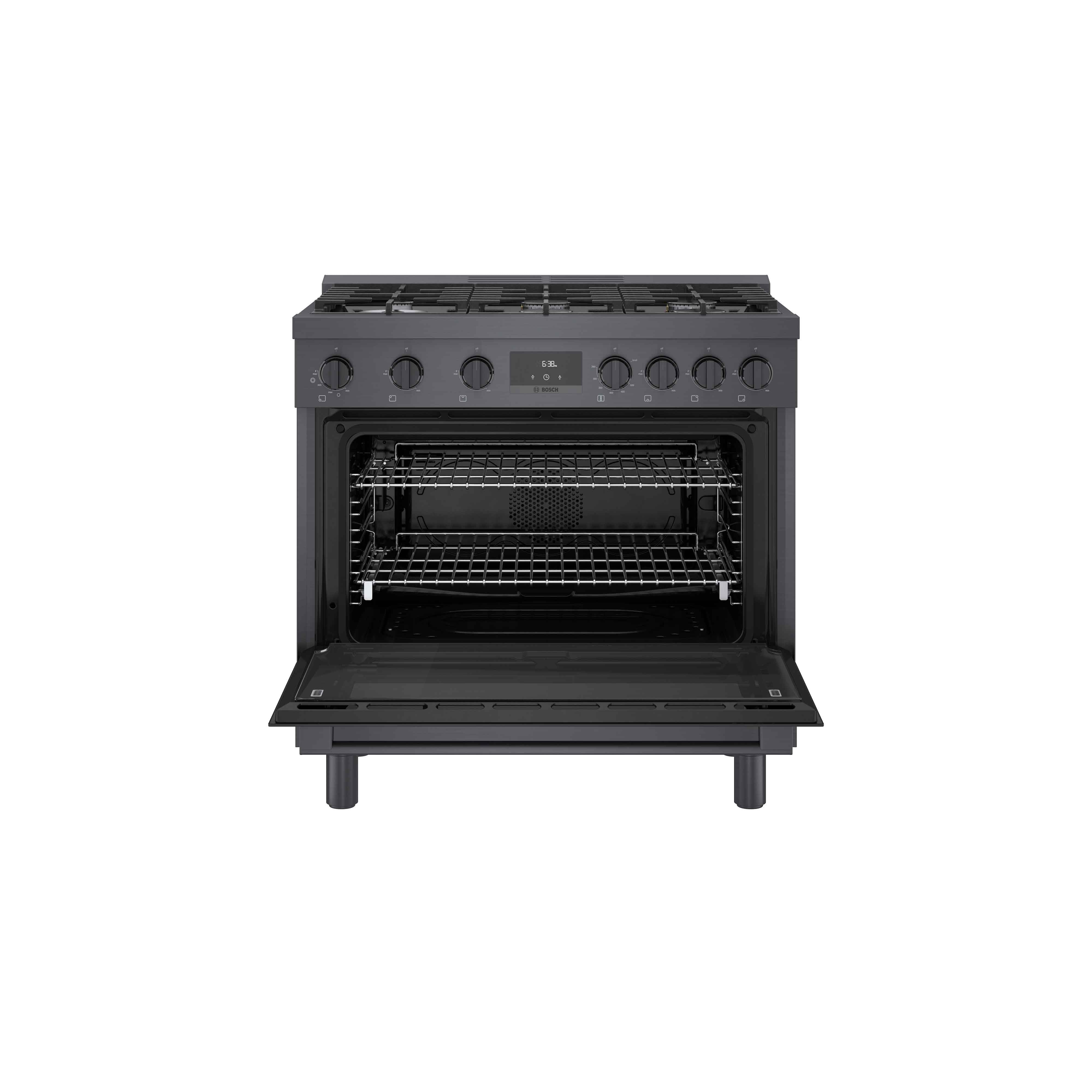 Bosch 36-Inch Industrial Style Gas Range with Black Stainless Steel Finish - HGS8645UC | Professional-Grade Kitchen Appliance for Home Chefs & Serious Cooks