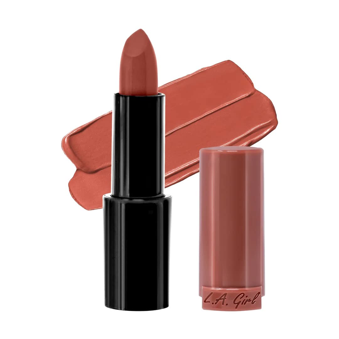L.A. Girl Pretty & Plump Lipstick - 10 Creamy Lip Colors with Vitamin E & Shea Butter | Plumping, Moisturizing Lipstick with Minty Tingle | Instafamous Makeup for Full Lips | Perfect for Daily Wear, Parties & Photo Shoots (3.2g)