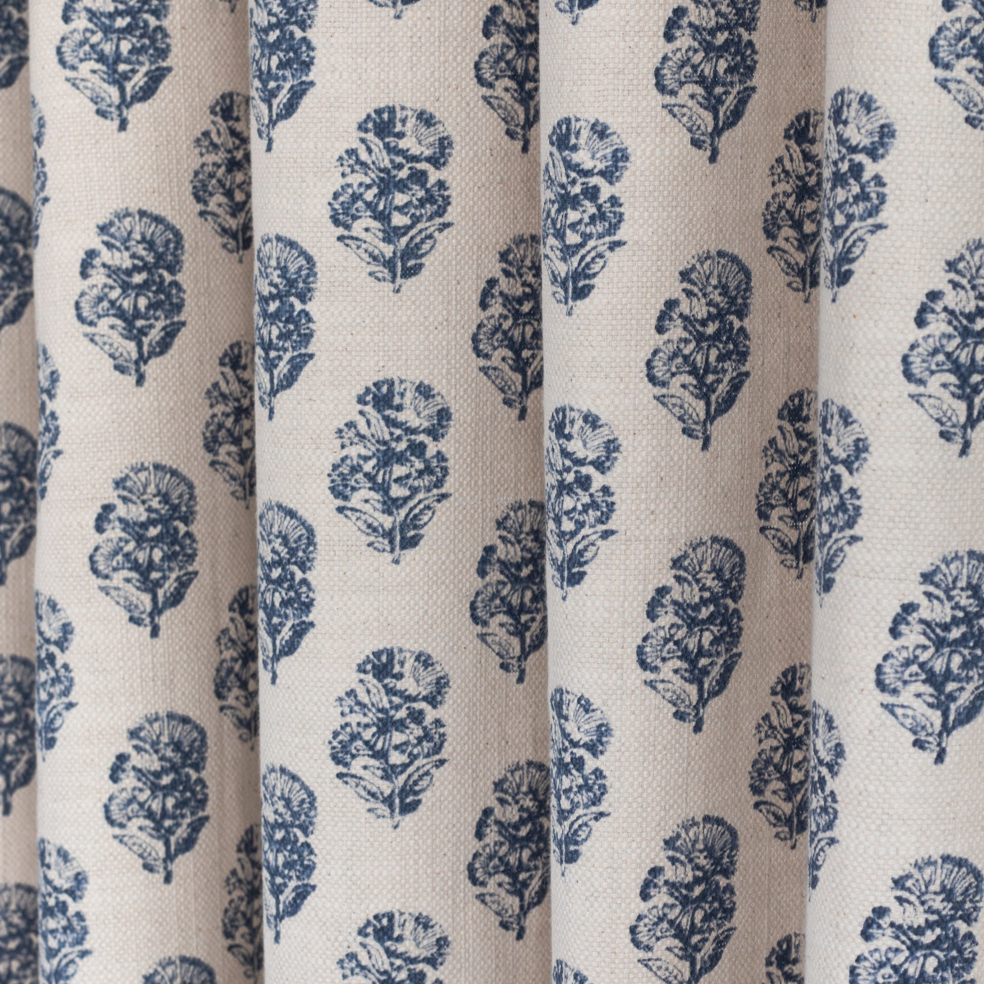 Zola Handmade Block Print Fabric - 100% Cotton Indigo Blue Textile for Quilting, Dresses & Home Decor | Perfect for Boho Chic & DIY Craft Projects