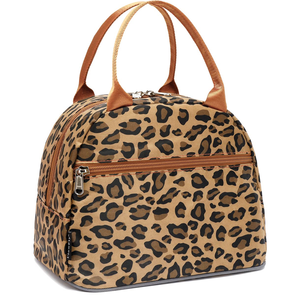 FlowFly Insulated Lunch Cooler Bag for Women & Men - Leopard Print Tote Bag with Organizer Pockets | Perfect for Work, School, Picnics & Outdoor Activities