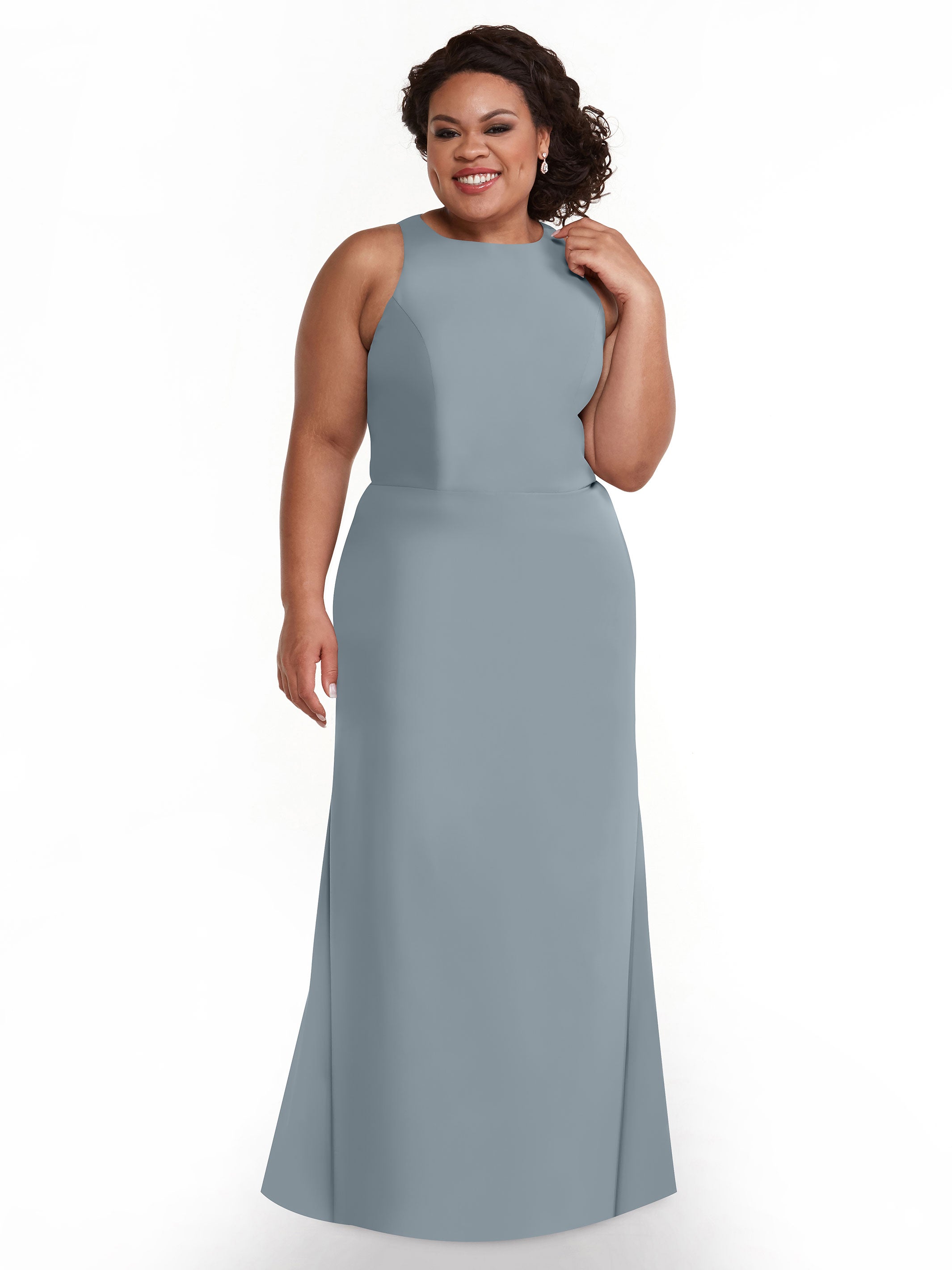 Elegant 80175 Chiffon A-Line Bridesmaid Dress with Plunging Halter Neckline - Perfect for Weddings, Formal Events & Special Occasions