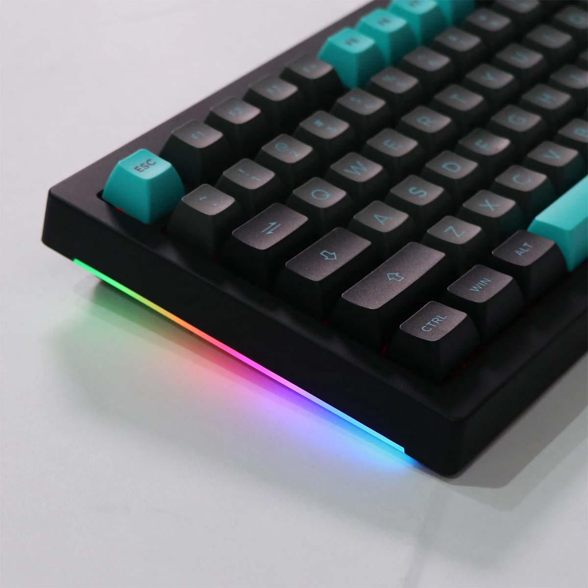 Akko 5075B Plus Wireless Mechanical Keyboard - Hot Swappable, RGB Backlit, CS Silver Switch, Black & Cyan Design for Gaming, Typing & Office Work