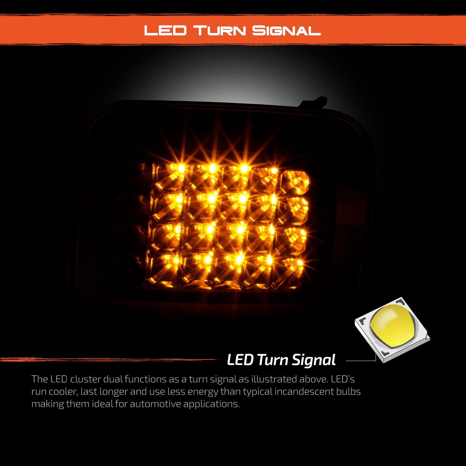 AKKON LED Chrome Smoked Corner Lights Parking Signal Lamp Pair for 2003-2009 Hummer H2 (USA Model) - Driver & Passenger Side - Enhance Visibility & Style for Night Driving & Off-Road Adventures