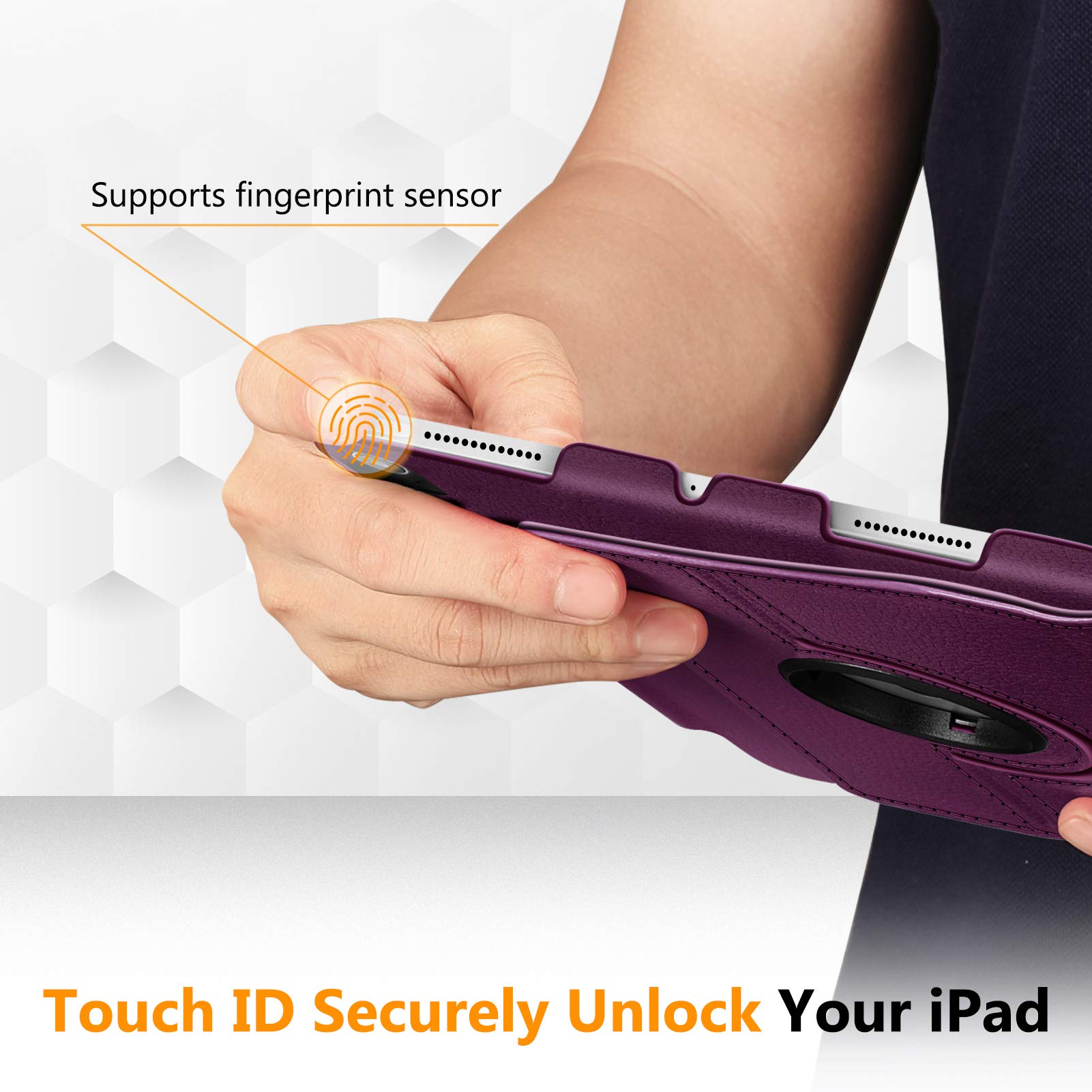 FINTIE 360° Rotating Protective Case for iPad Air 11 inch (2025/2024 M3/M2) & iPad Air 5th/4th Gen (2022/2020) - Adjustable Stand Cover with Apple Pencil Holder, Purple | Perfect for Work, Study & Entertainment