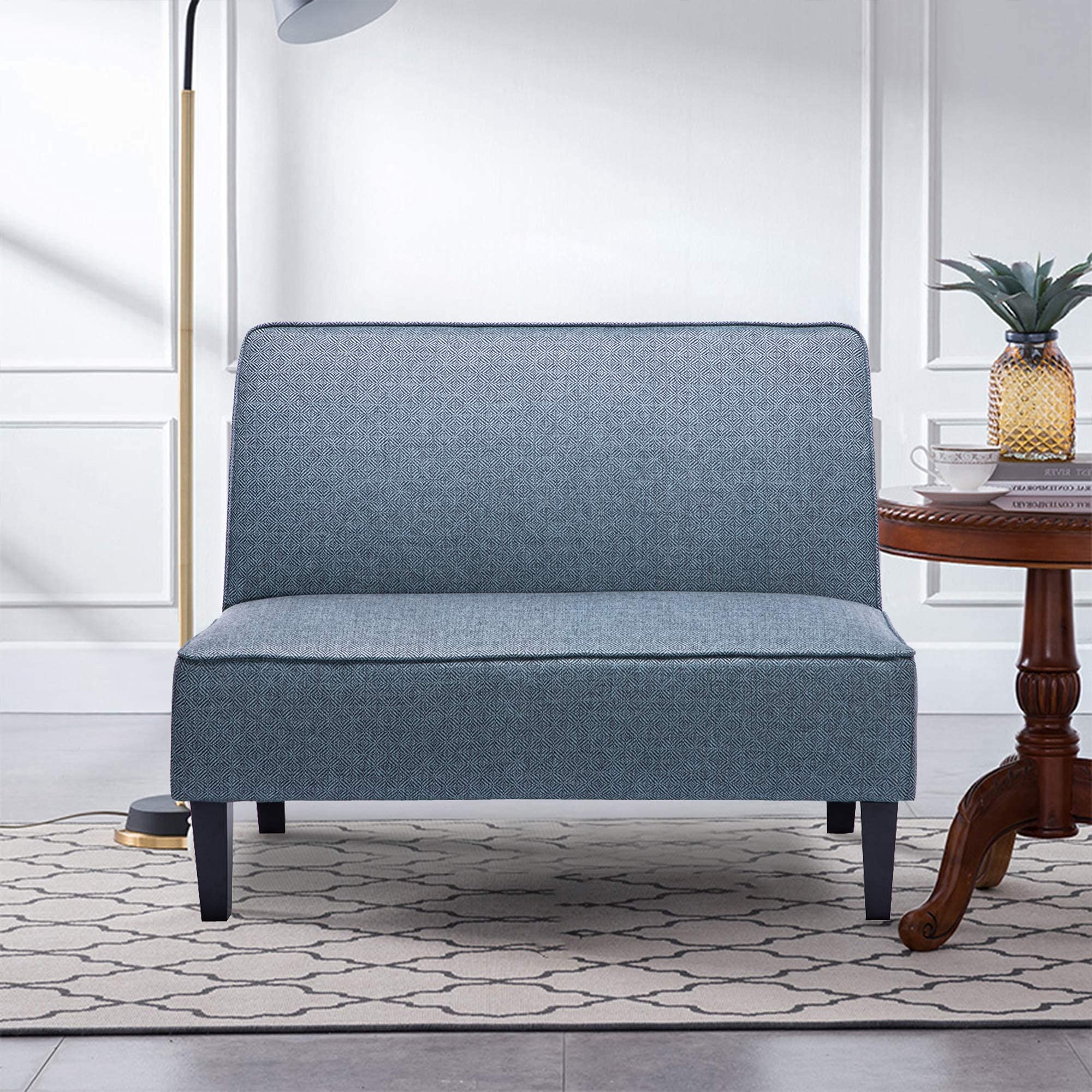 Changjie Furniture Small Loveseat Sofa - Upholstered Mini Couch for Bedroom & Living Room | Compact 2-Seater with Stylish Prints | Perfect for Small Spaces, Apartments & Cozy Corners