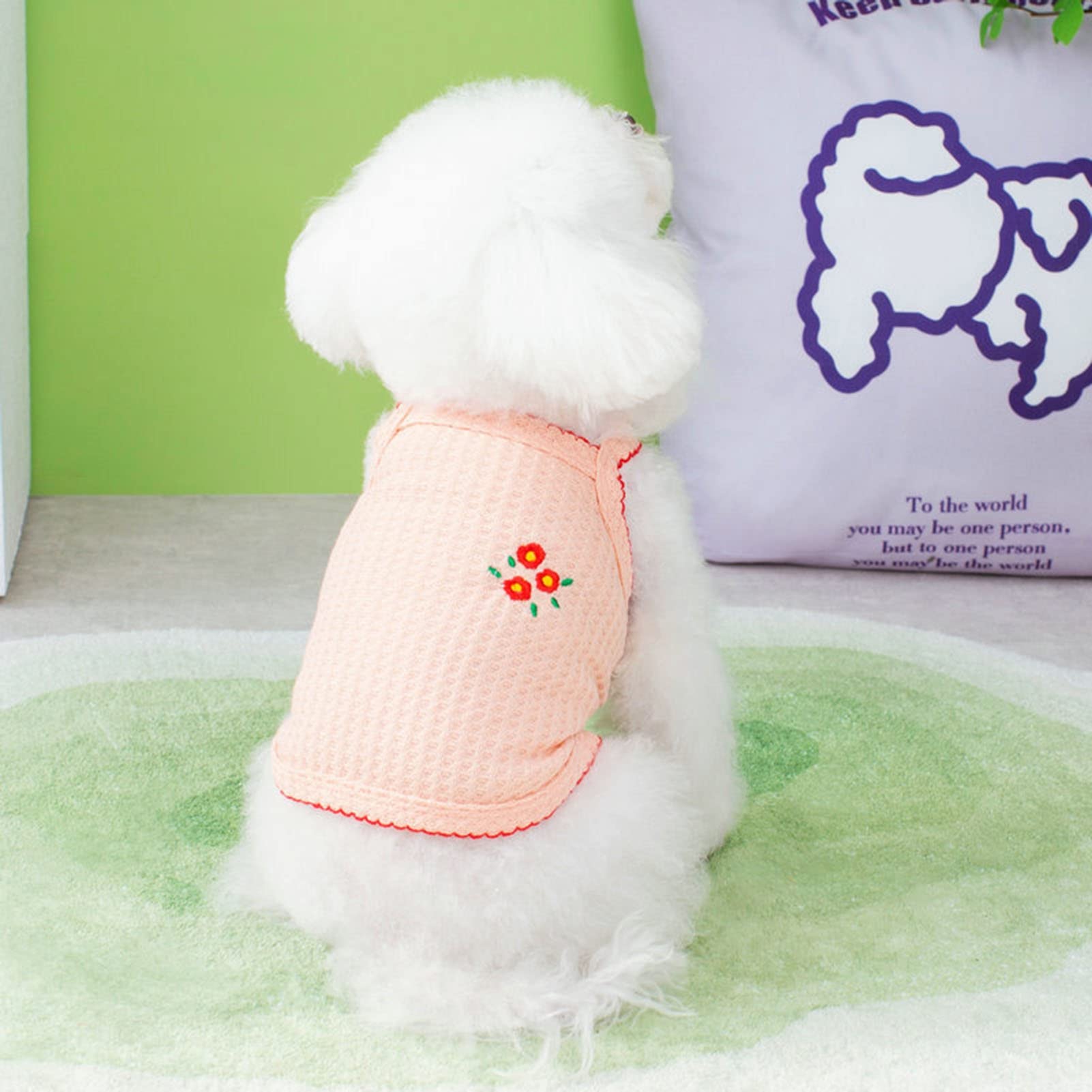 Bluelans Dog Shirts - Cute Floral Printed Pet T-Shirts for Summer | Breathable & Soft Puppy Outfit for Dogs & Cats | Perfect for Outdoor Walks, Pet Parties & Photo Shoots (Pink, XS)