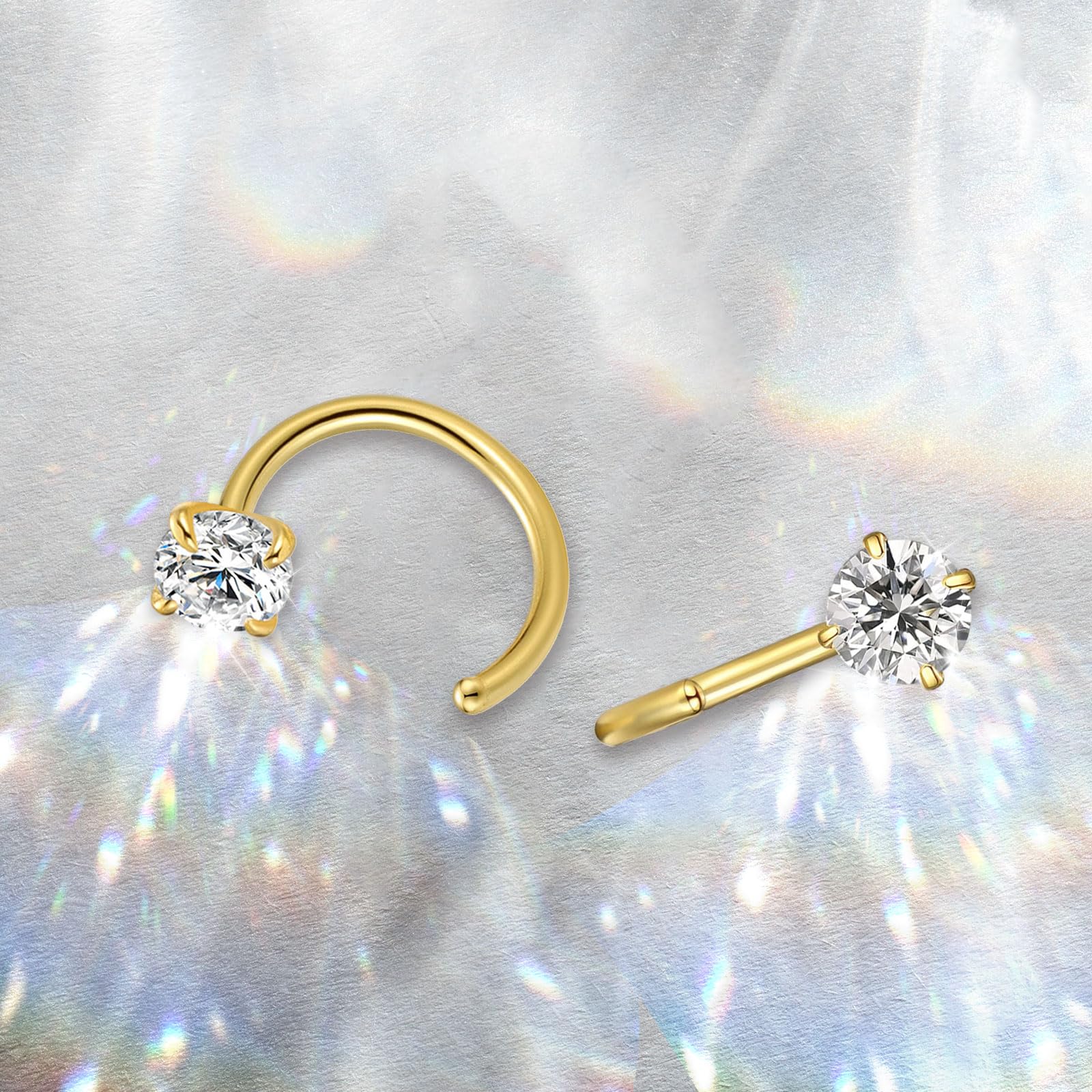 18K Gold Plated Small Hoop Earrings for Women | Tiny Cubic Zirconia Huggie Half Hoop Earrings | Hypoallergenic Fashion Jewelry | Dainty Stud Earrings for Christmas, Birthday, Wedding Gifts (Rose Gold) | Perfect for Everyday Wear, Date Nights & Special Occasions