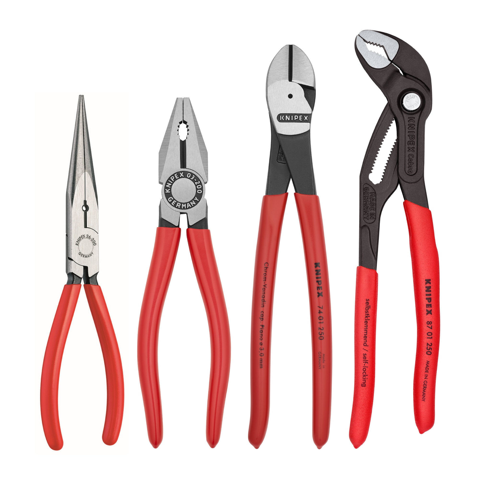 Knipex 9K 00 80 94 US 4-Piece Special Pliers Set - Professional Tool Kit for Electrical Work, Plumbing & DIY Home Repairs