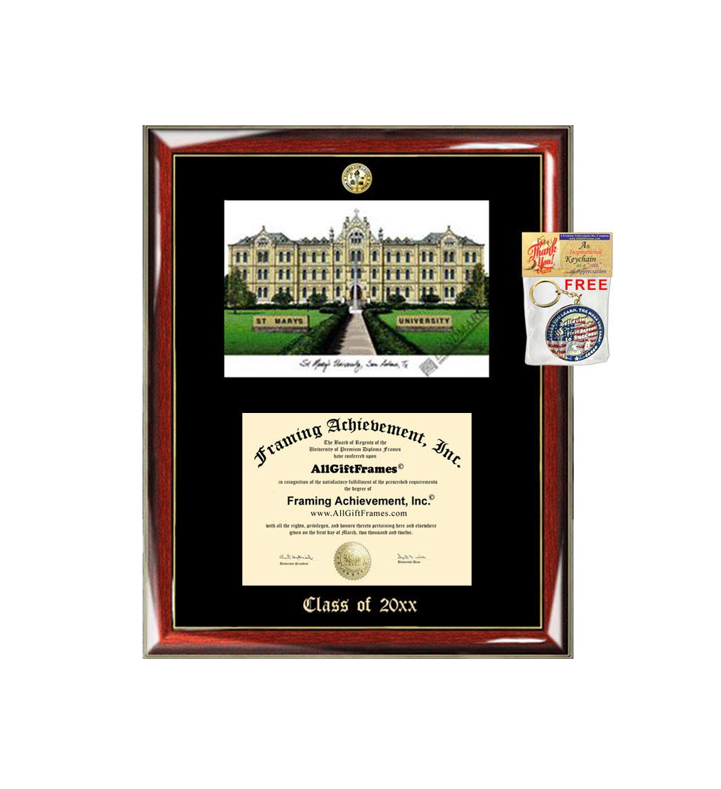 St. Mary's University Texas Diploma Frame with Embossed Logo - Graduation Certificate Display for Degree & Award Documents - Perfect for Office, Home Decor or Gift for Graduates