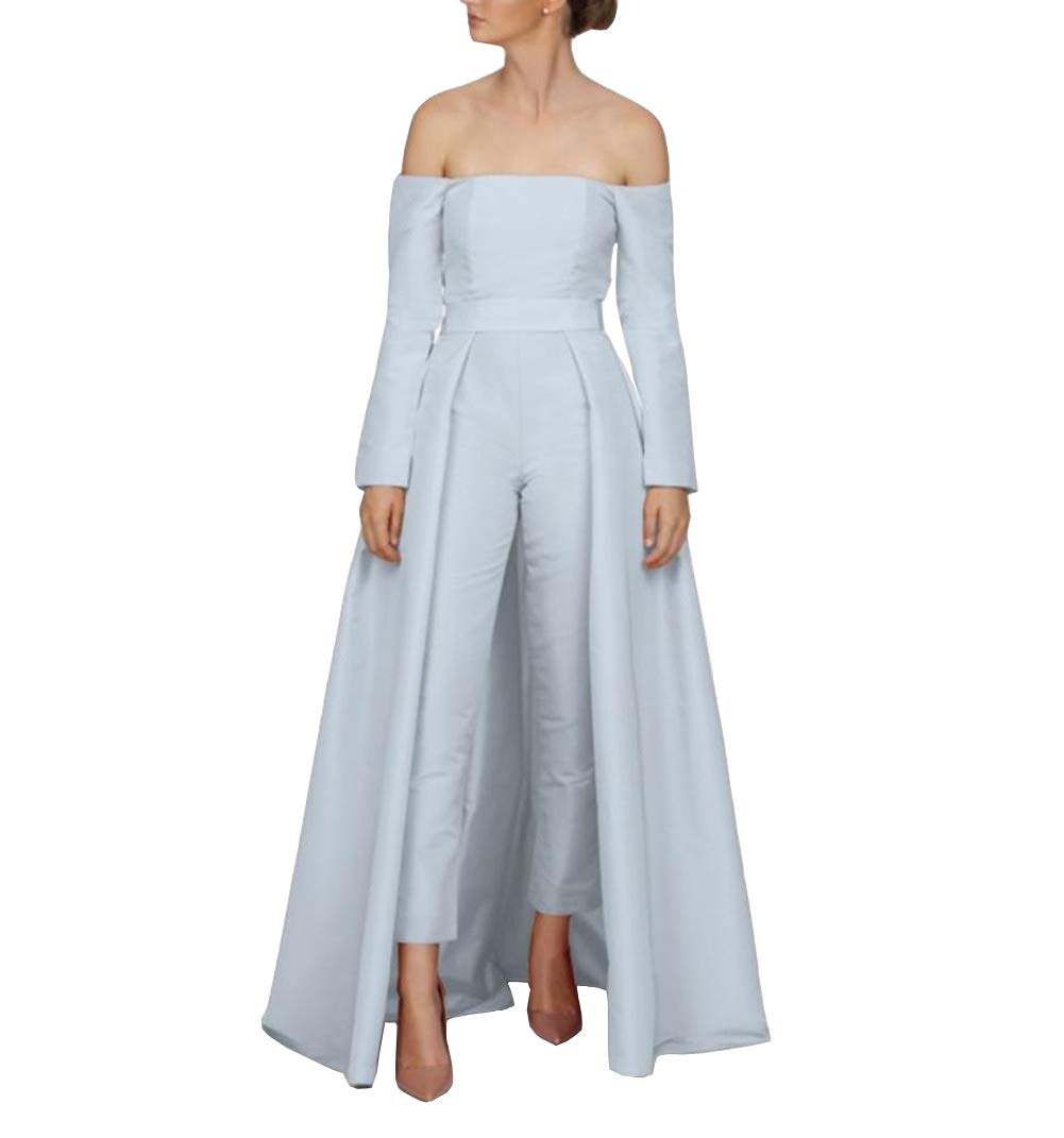 Emanni Women's Off The Shoulder Prom Dress Jumpsuit - Elegant Wedding Gown with Detachable Skirt in Yellow | Perfect for Prom, Evening Party, and Special Occasions