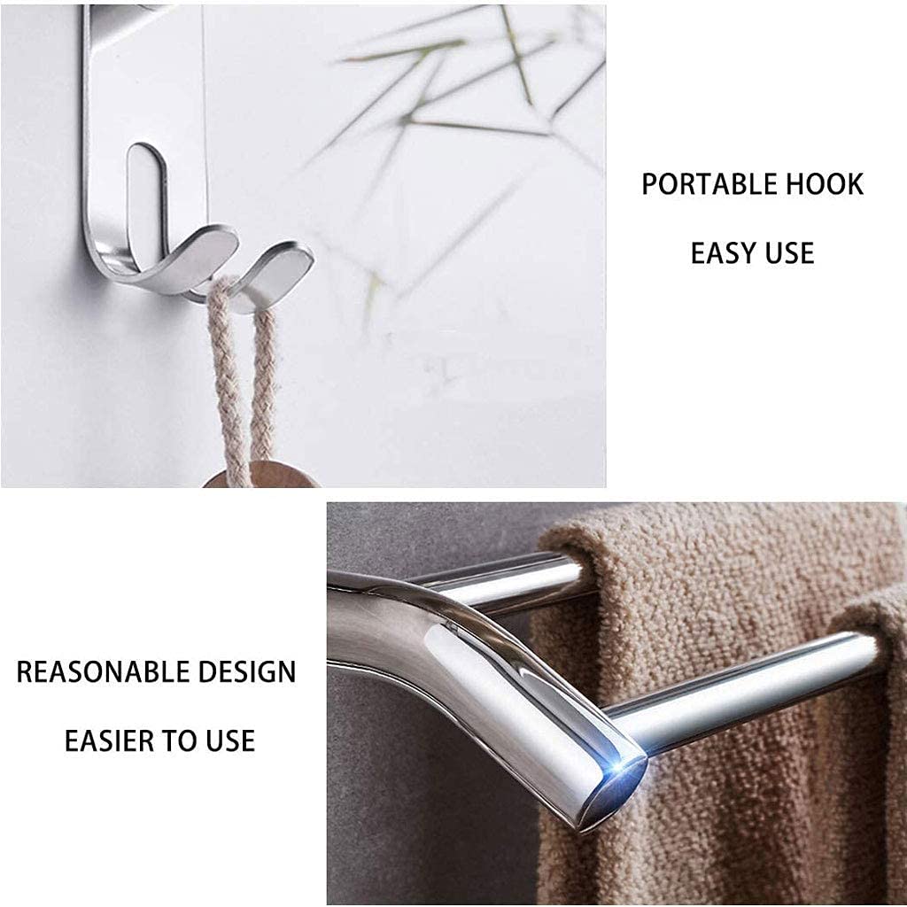 Premium 304 Stainless Steel Wall Mounted Towel Rack with Storage Shelf & Hooks - 40CM/60CM Bathroom Towel Holder for Hotel, Kitchen & Home Use - Space-Saving Drying Solution for Hand Towels, Robes & Utensils