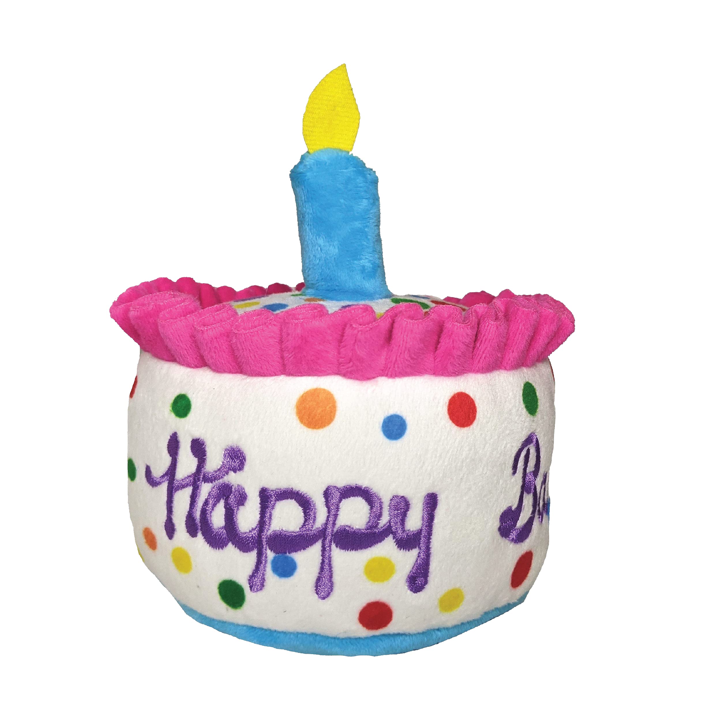 Happy Barkday Cake Plush Dog Toy with Squeaker - Large Birthday Gift for Dogs | Fun Interactive Playtime & Celebration Treat for Your Pup's Special Day