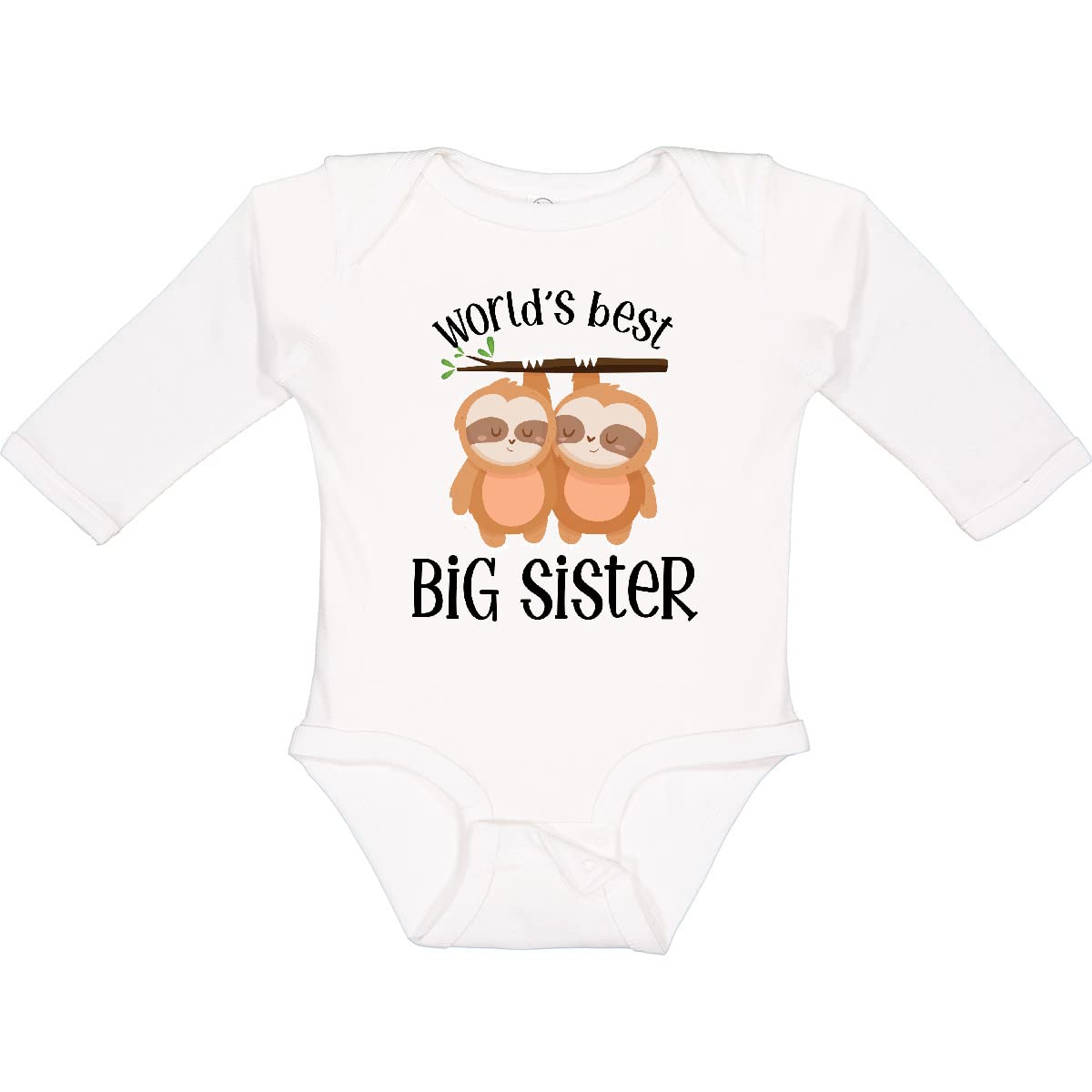 Inktastic Big Sister Long Sleeve Baby Bodysuit - Cute Sibling Outfit for Newborns & Infants - Perfect for Family Photos, Matching Outfits & Special Occasions
