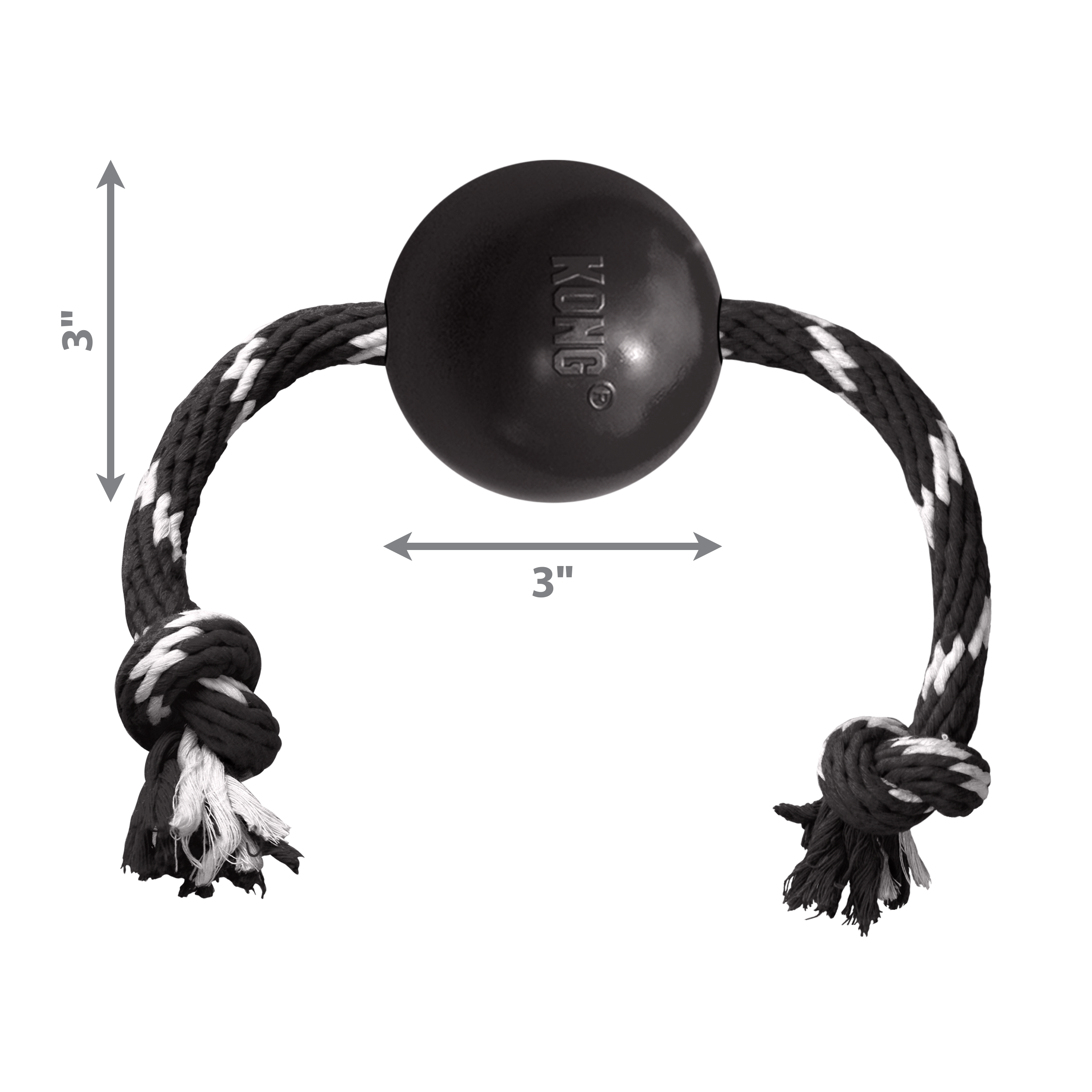 Kong Extreme Dog Toy Ball with Rope - Durable Chew Toy for Aggressive Chewers - Perfect for Fetch, Tug-of-War & Interactive Play