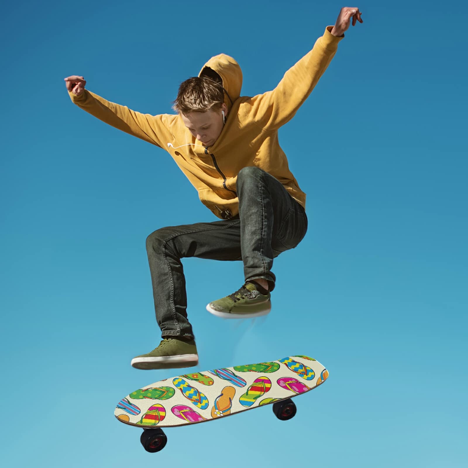 Poeticcity Waterproof Skateboard Grip Tape - Anti-Slip Longboard & Scooter Griptape Sheets - Tear-Resistant Sandpaper Sticker Roll for Easy Bubble-Free Application - Perfect for Skateboarding, Longboarding, and Scooter Riding