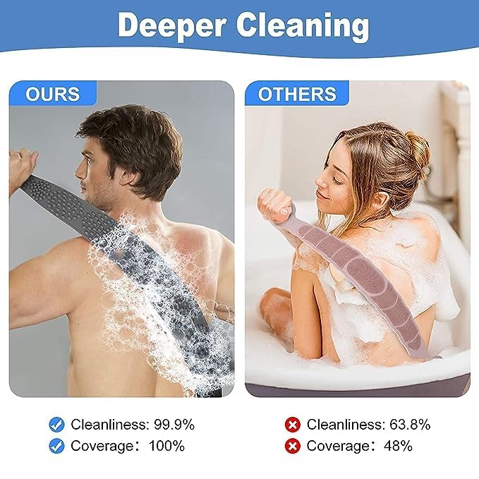 GRIDLAB Silicone Body Scrubber - Dual Sided Exfoliating Brush for Deep Skin Cleansing & Dead Skin Removal - Massage Shower Brush for Men & Women - Perfect for Spa, Bath & Shower Exfoliation Routine