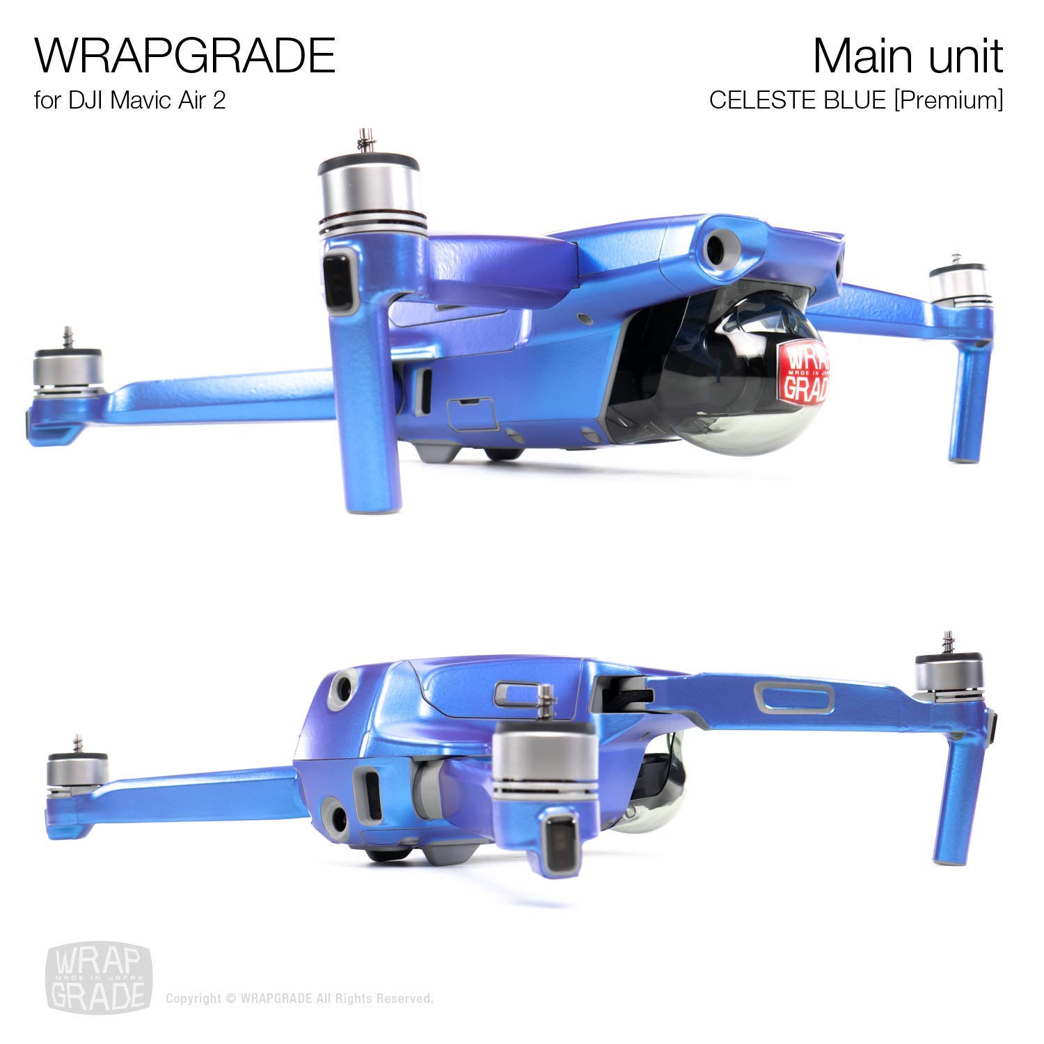DJI Mavic Air 2 Skin Wrap Set - Full Body Protection Cover for Main Unit, Remote Controller & 2 Batteries (Celeste Blue) | Durable Anti-Scratch Film for Drone Accessories | Perfect for Outdoor Flying, Travel & Aerial Photography