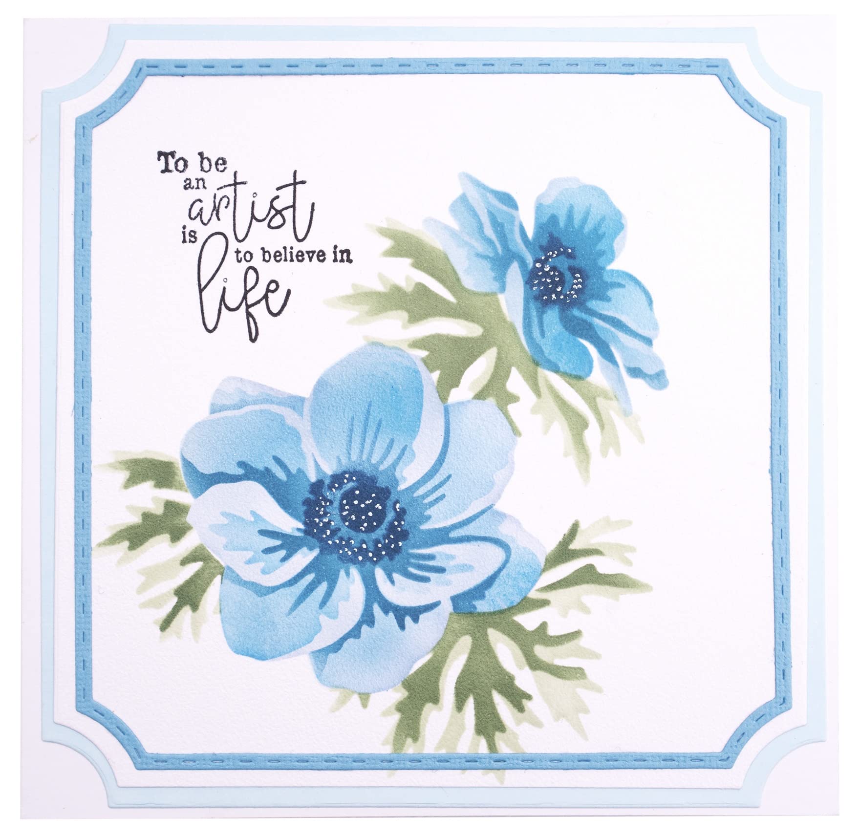 STUDIO LIGHT Essentials Stencil No. 81 - Anemone Flower Design for DIY Crafts, Scrapbooking & Home Decor | High-Quality Reusable Art Template