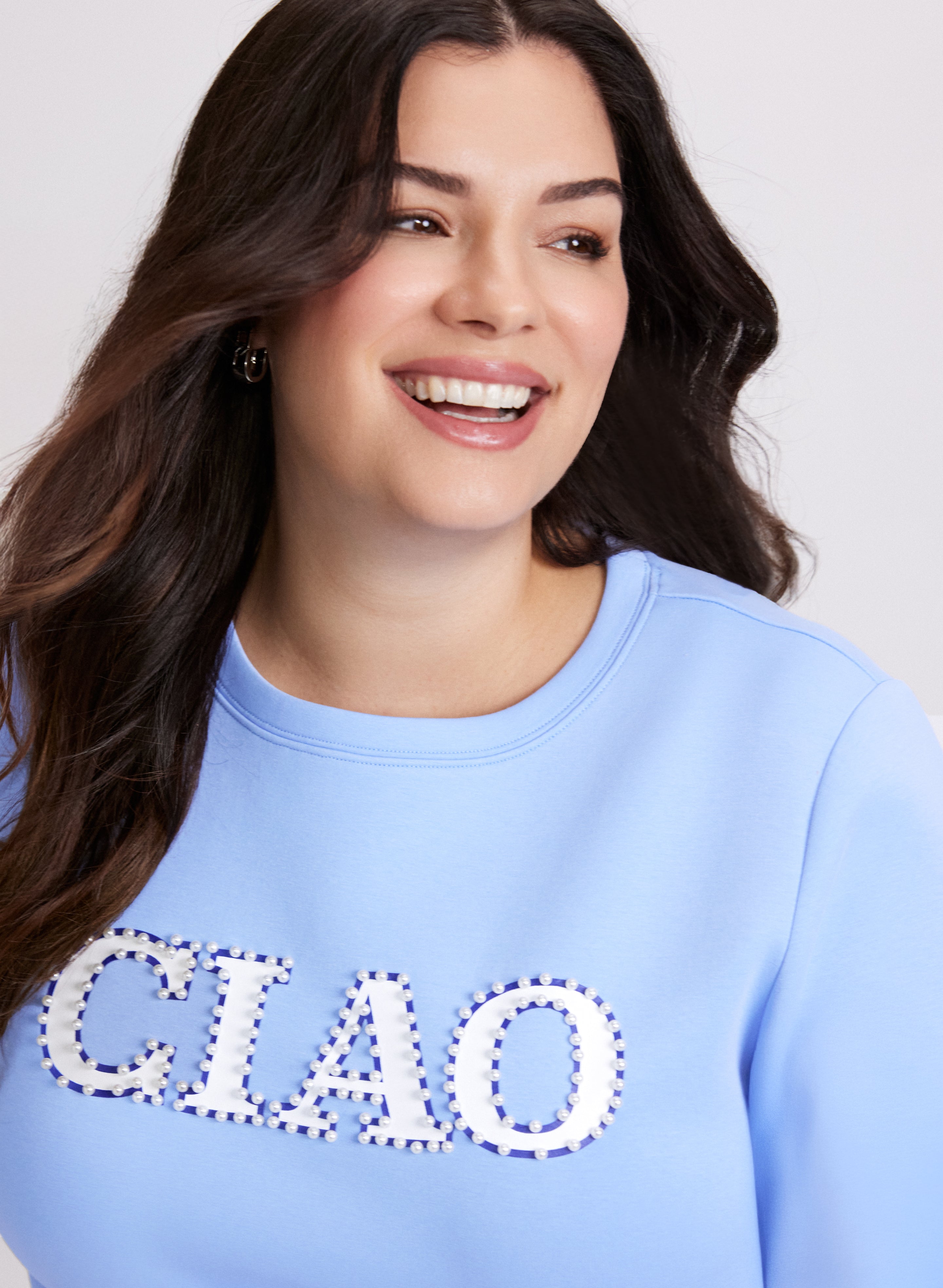 Stylish 'Ciao' Long Sleeve T-Shirt for Women - Comfortable Casual Blouse for Everyday Wear, Date Nights & Office Outfits