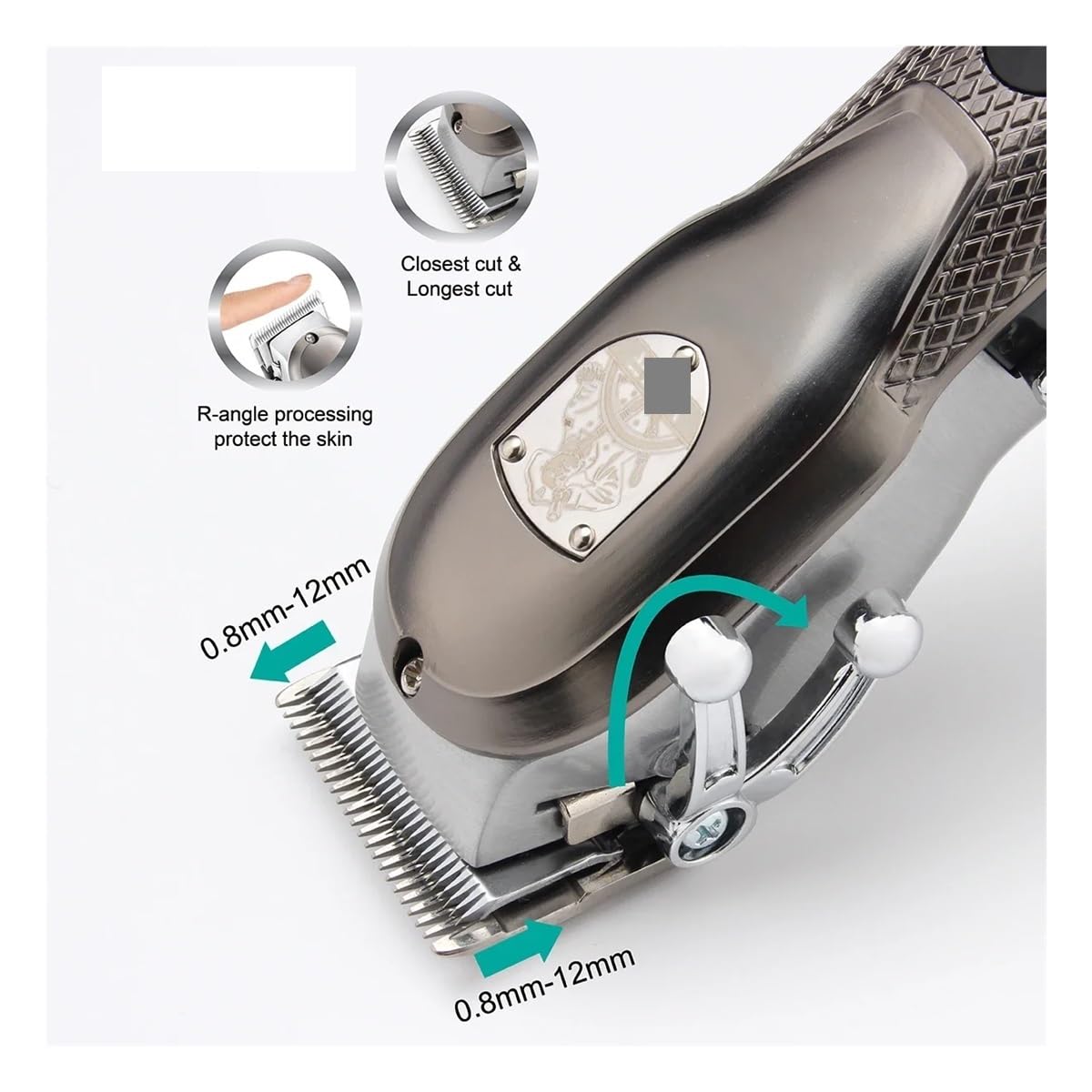 Professional V-G-R Rechargeable Cordless Hair Clipper for Men - Metal Digital Display Barber Trimmer with Travel Case (Model V-276) | Perfect for Home Haircuts, Beard Trimming & Professional Barbershop Use